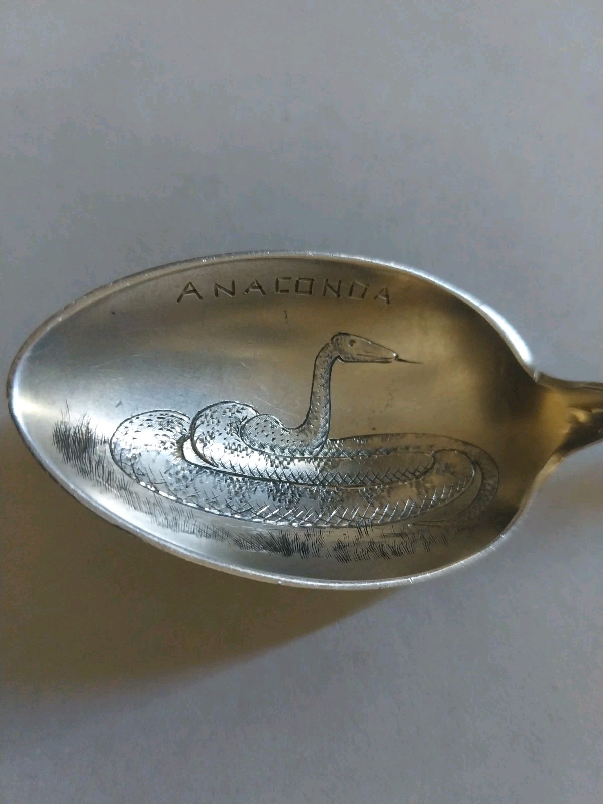 Rare Sterling Souviner Spoon Anaconda Montana Huge Anaconda, Mountains, Cabin Rare Sterling Souviner Spoon Anaconda Montana Huge Anaconda, Mountains, Cabin