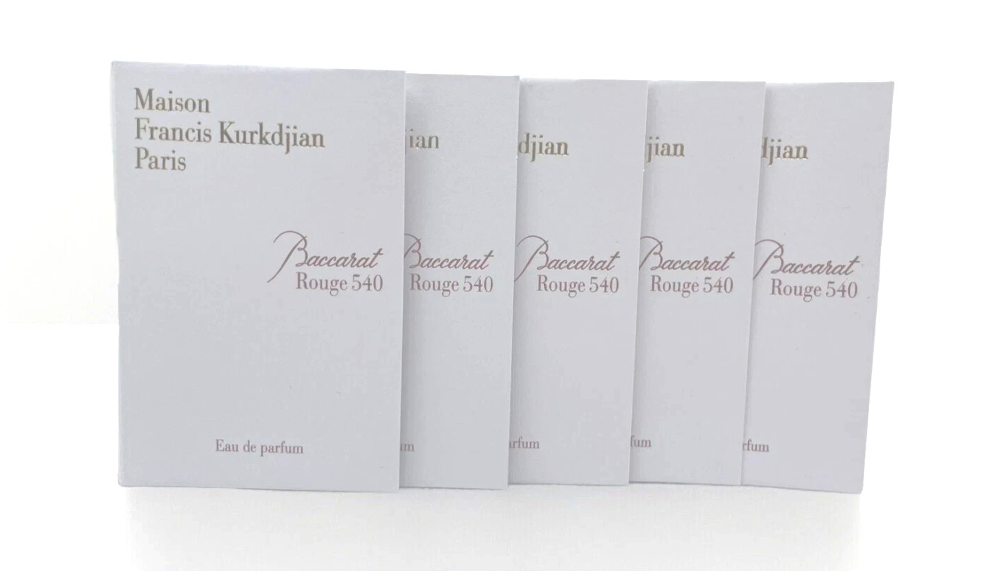 5 X MFK Baccarat Rouge 540 Eau de Parfum Sample 1.5 ML each 5 X MFK Baccarat Rouge 540 Eau de Parfum Sample 1.5 ML each