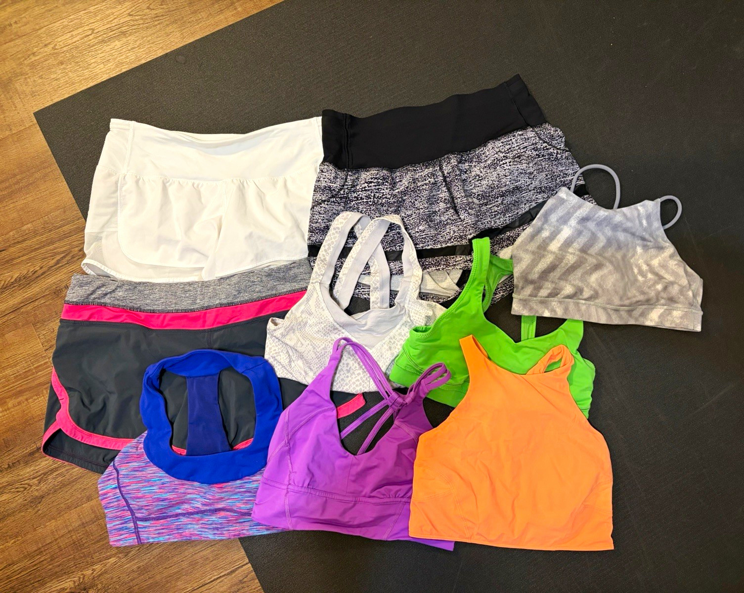 Lululemon Reseller Lot of 9 pieces size 6 sports bras and shorts GUC Lululemon Reseller Lot of 9 pieces size 6 sports bras and shorts GUC