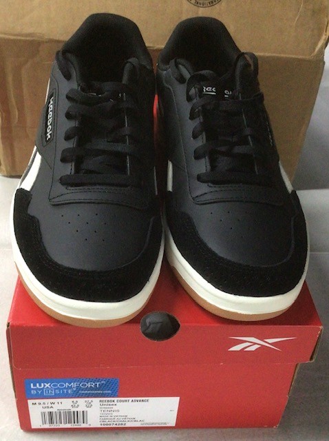 Men\'s Reebok Court Advance Black/White/Gum Color Sneaker US Size 9.5