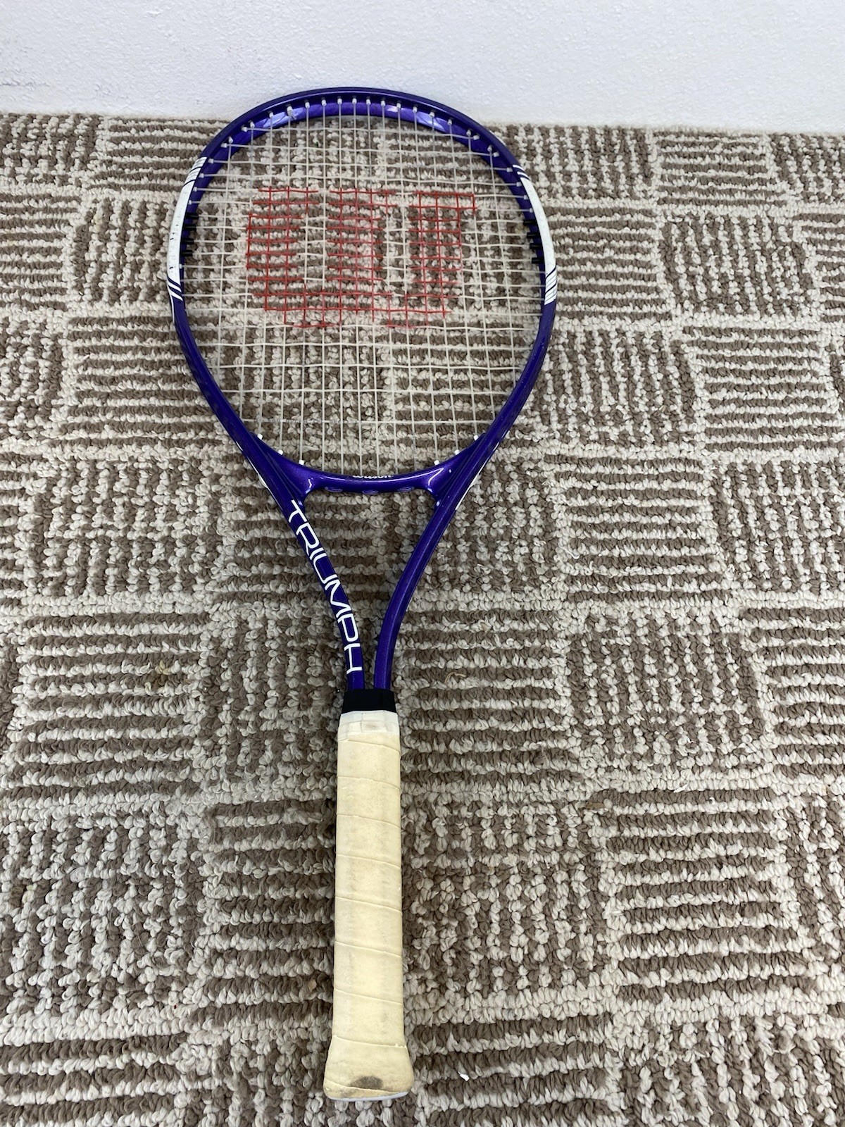 Wilson Triumph Oversize Tennis Racquet Purple Strung 4 3/8 Grip Size 3 Wilson Triumph Oversize Tennis Racquet Purple Strung 4 3/8 Grip Size 3