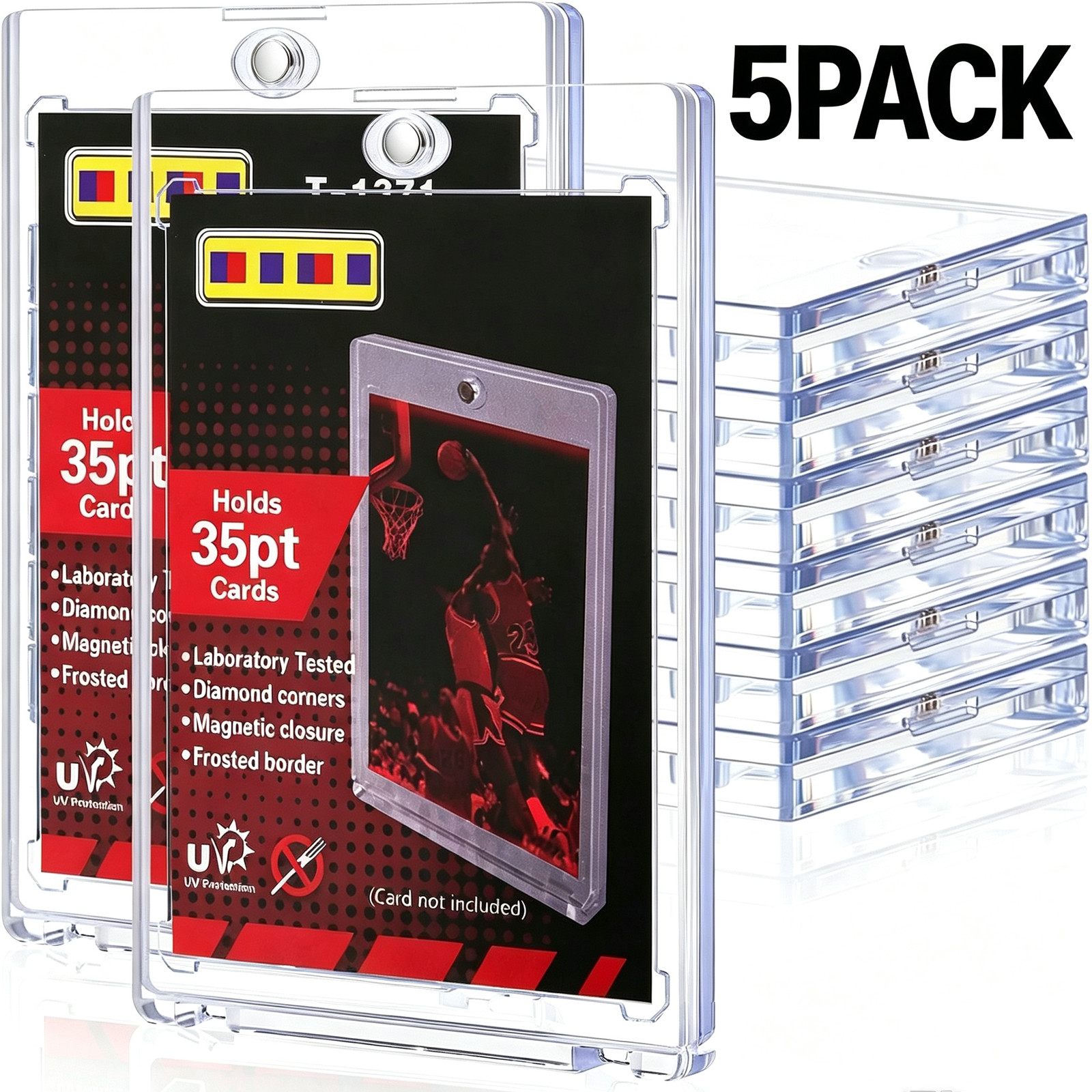 5/10/30Pack One-Touch Magnetic Card Holder For 35PT Trading Cards UV Protection