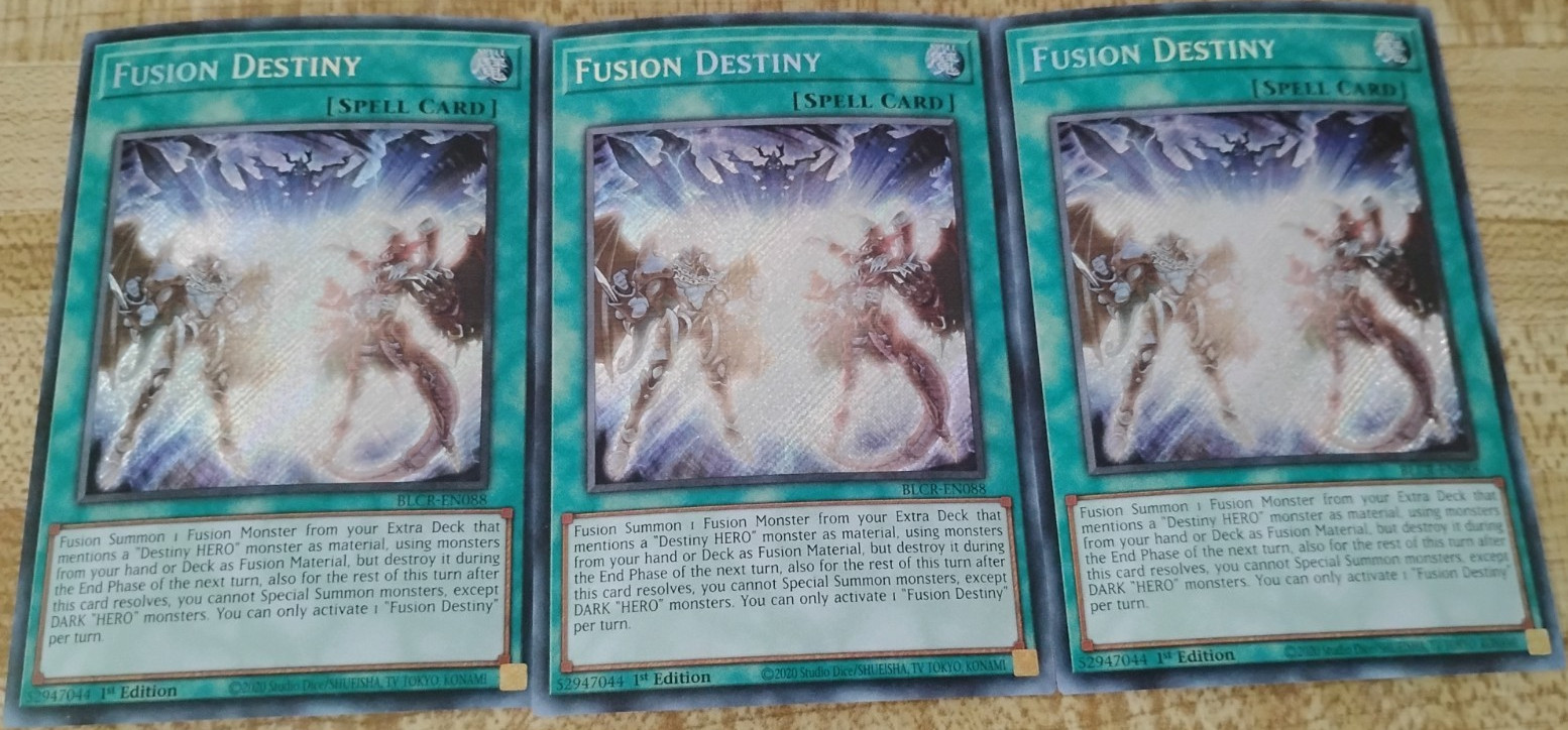 3x Fusion Destiny Secret Rare BLRR-EN088 1st Edition Yugioh Mint 3x Fusion Destiny Secret Rare BLRR-EN088 1st Edition Yugioh Mint