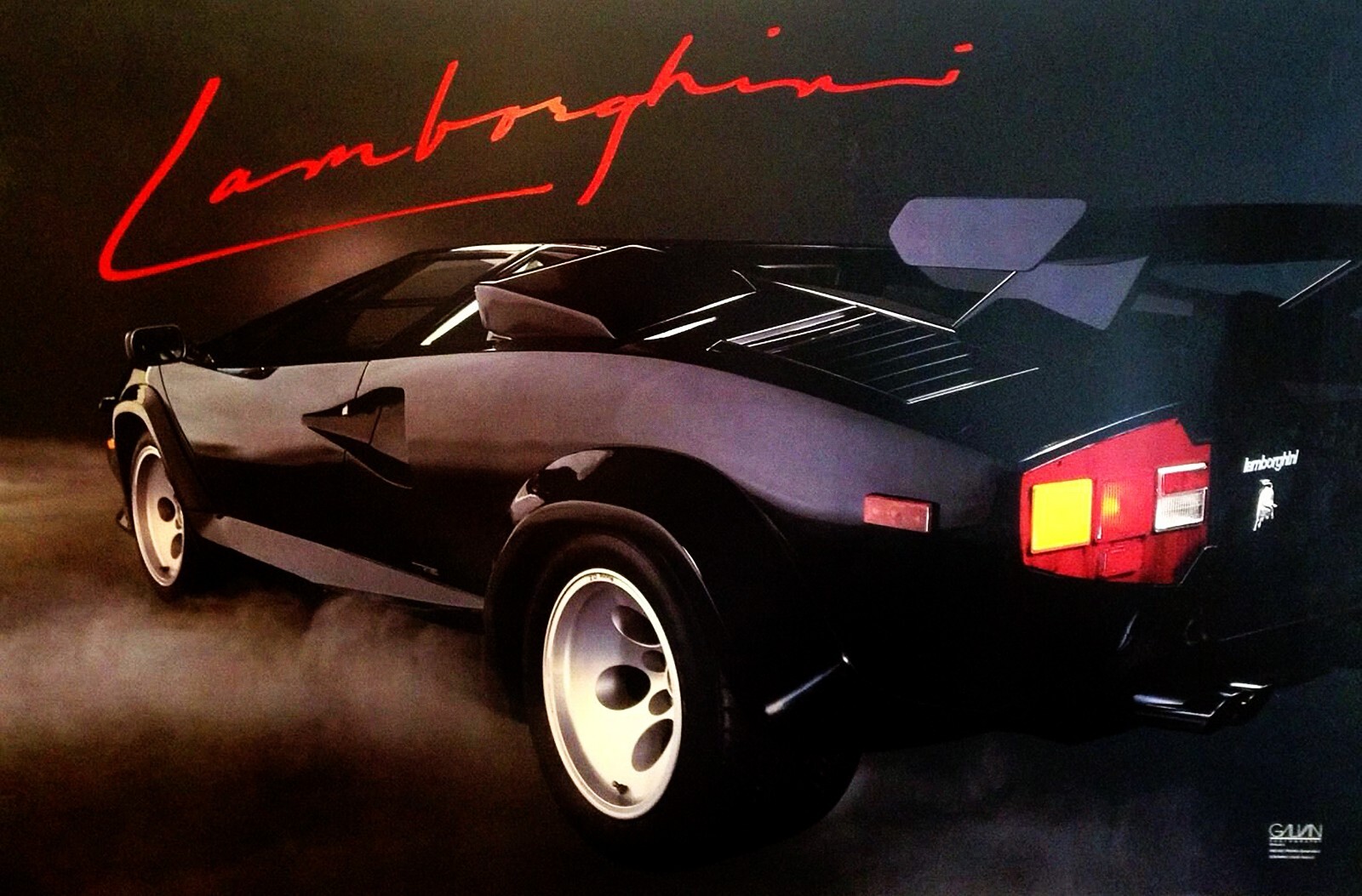 lamborghini countach 80s audio ad reprint retro vintage style 12x18