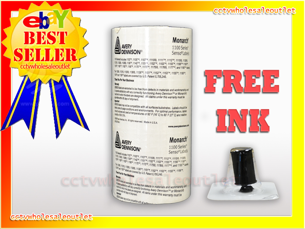 Genuine Monarch 1130 White Labels 10 Rolls & 1 FREE INK Genuine Monarch 1130 White Labels 10 Rolls & 1 FREE INK