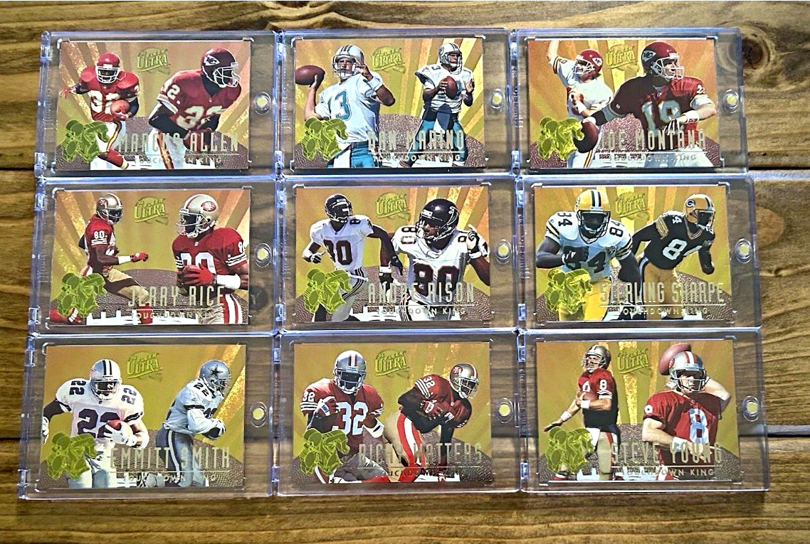 Fleer 1994 Ultra Touchdown Kings Insert 9-Card Lot NFL Marino Montana Rice READ Fleer 1994 Ultra Touchdown Kings Insert 9-Card Lot NFL Marino Montana Rice READ