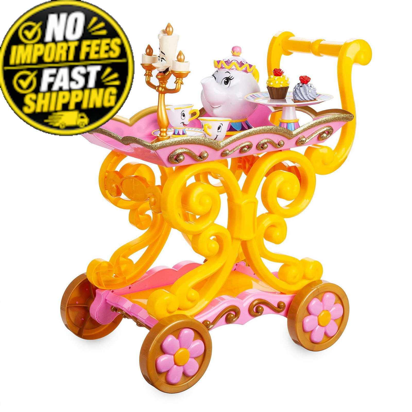 Disney Beauty and The Beast \'\'Be Our Guest\'\' Singing Tea Cart Multicolored Disney Beauty and The Beast \'\'Be Our Guest\'\' Singing Tea Cart Multicolored