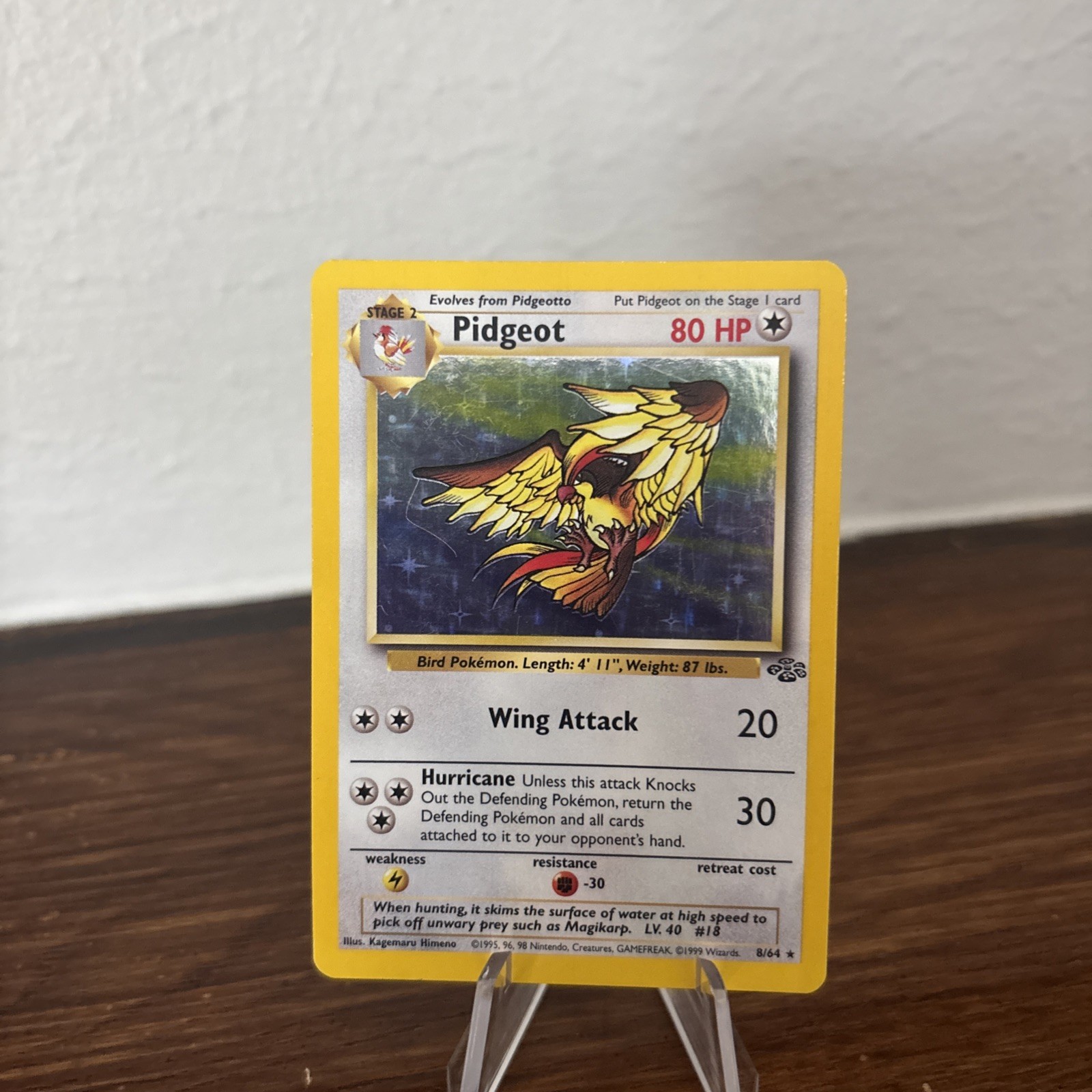 Pokémon TCG Pidgeot Jungle 8/64 Holo Unlimited Holo Rare Pokémon TCG Pidgeot Jungle 8/64 Holo Unlimited Holo Rare
