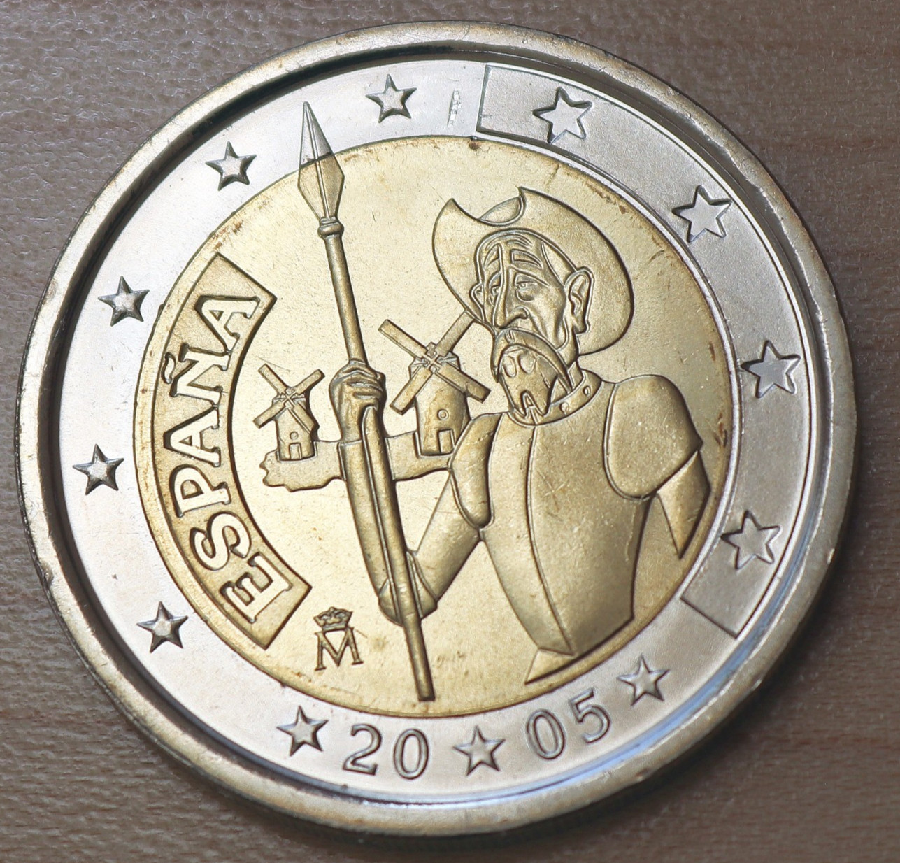 2005 Spain 2 Euro Bimetallic Don Quixote Unc.