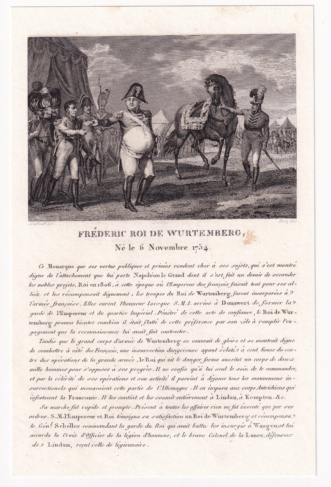 Friedrich Wilhelm Karl of Württemberg Württemberg Napoleon Bonaparte von Scheler