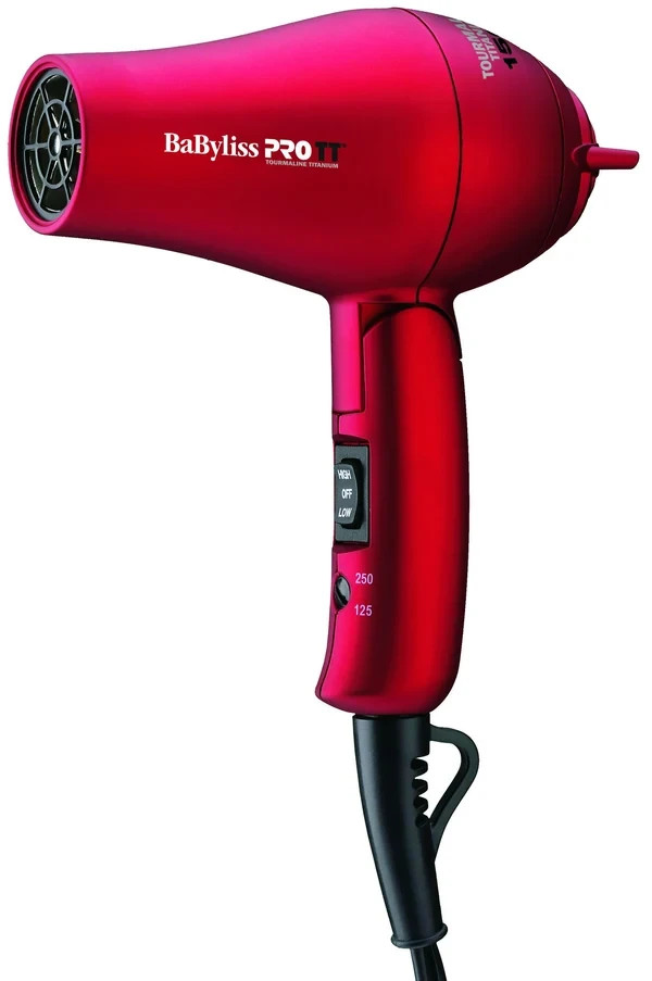 BaBylissPRO BABTT053T Tourmaline Titanium Hair Dryer w/ Folding Handle - Red NEW
