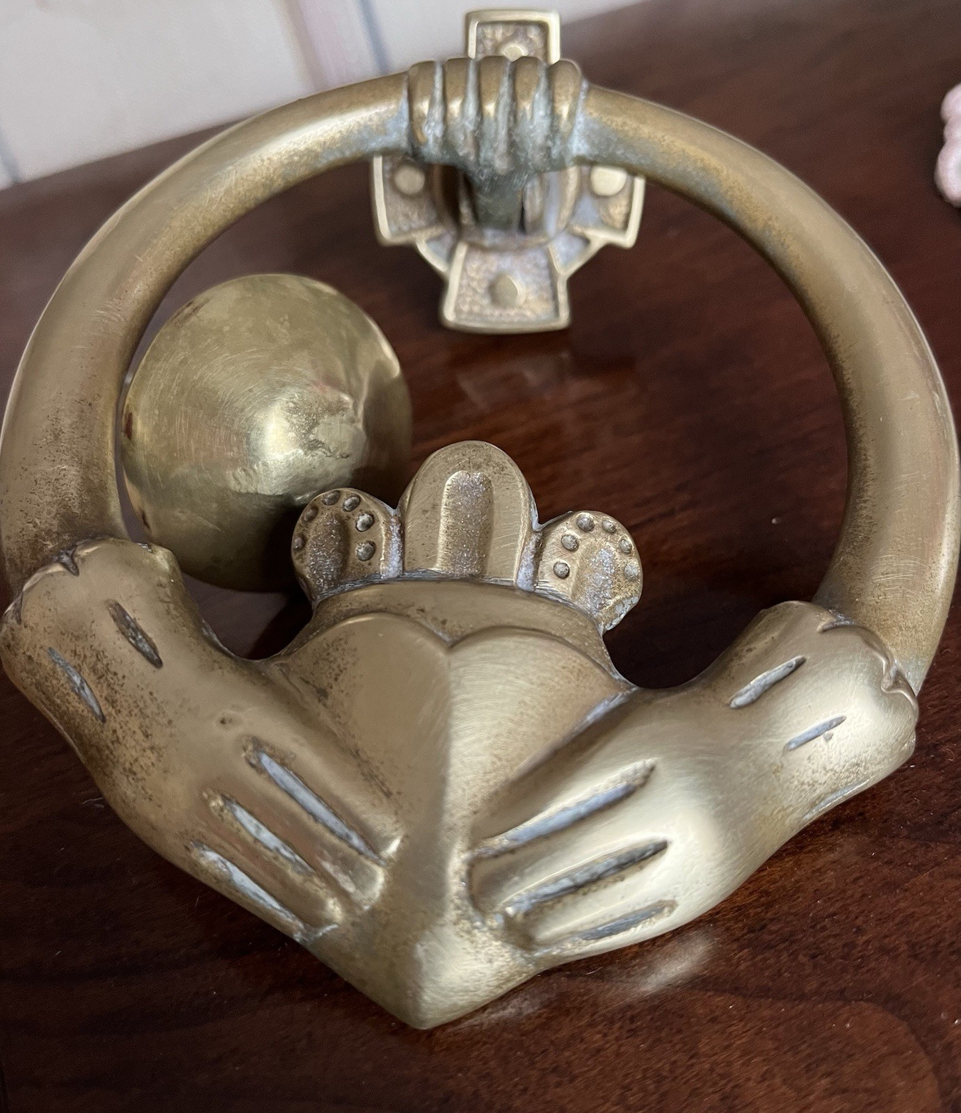 Vintage Brass Claddagh Irish Door Knocker Vintage Brass Claddagh Irish Door Knocker