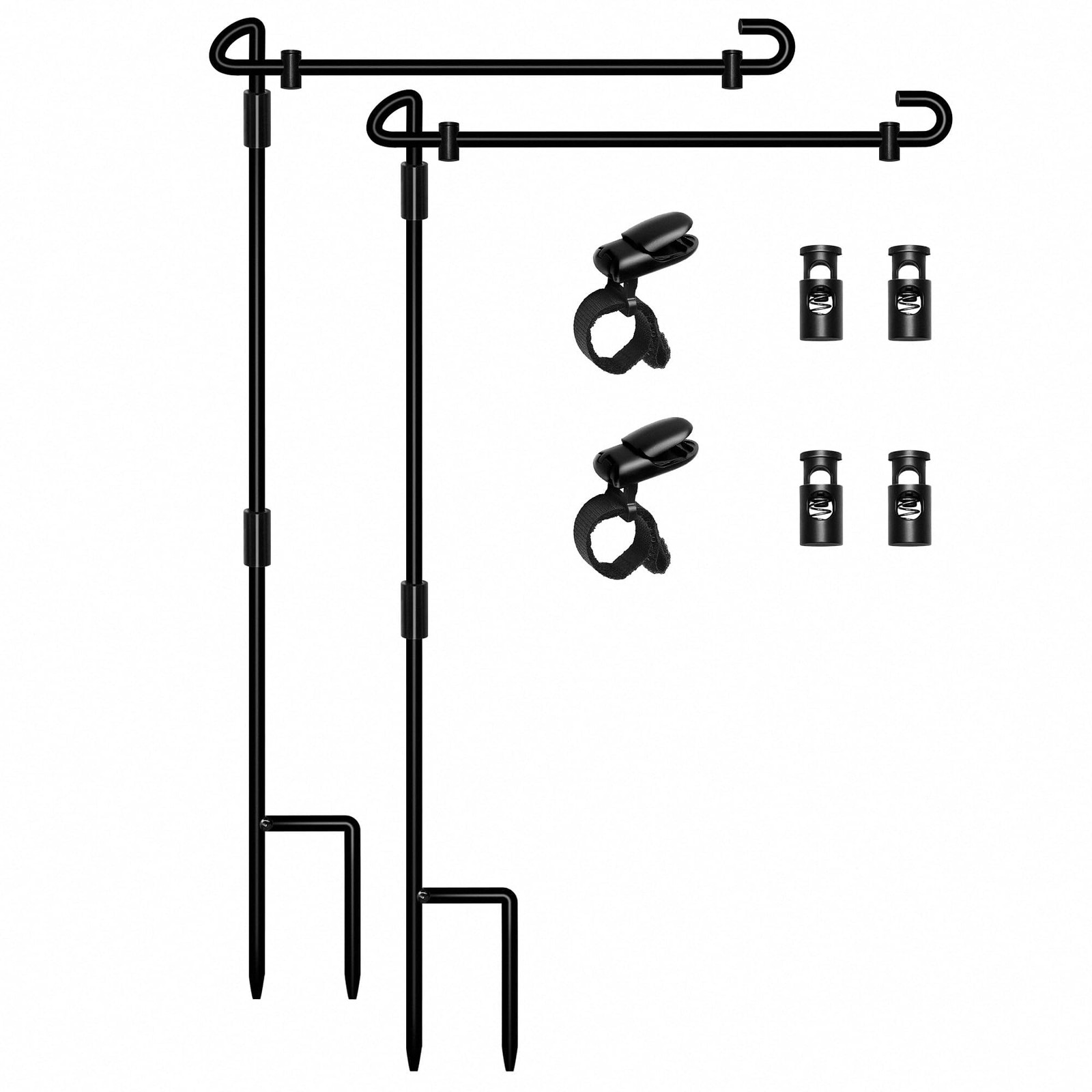HOOSUN Garden Flag Stand, Premium Pole Holder Metal Wrought Black HOOSUN Garden Flag Stand, Premium Pole Holder Metal Wrought Black