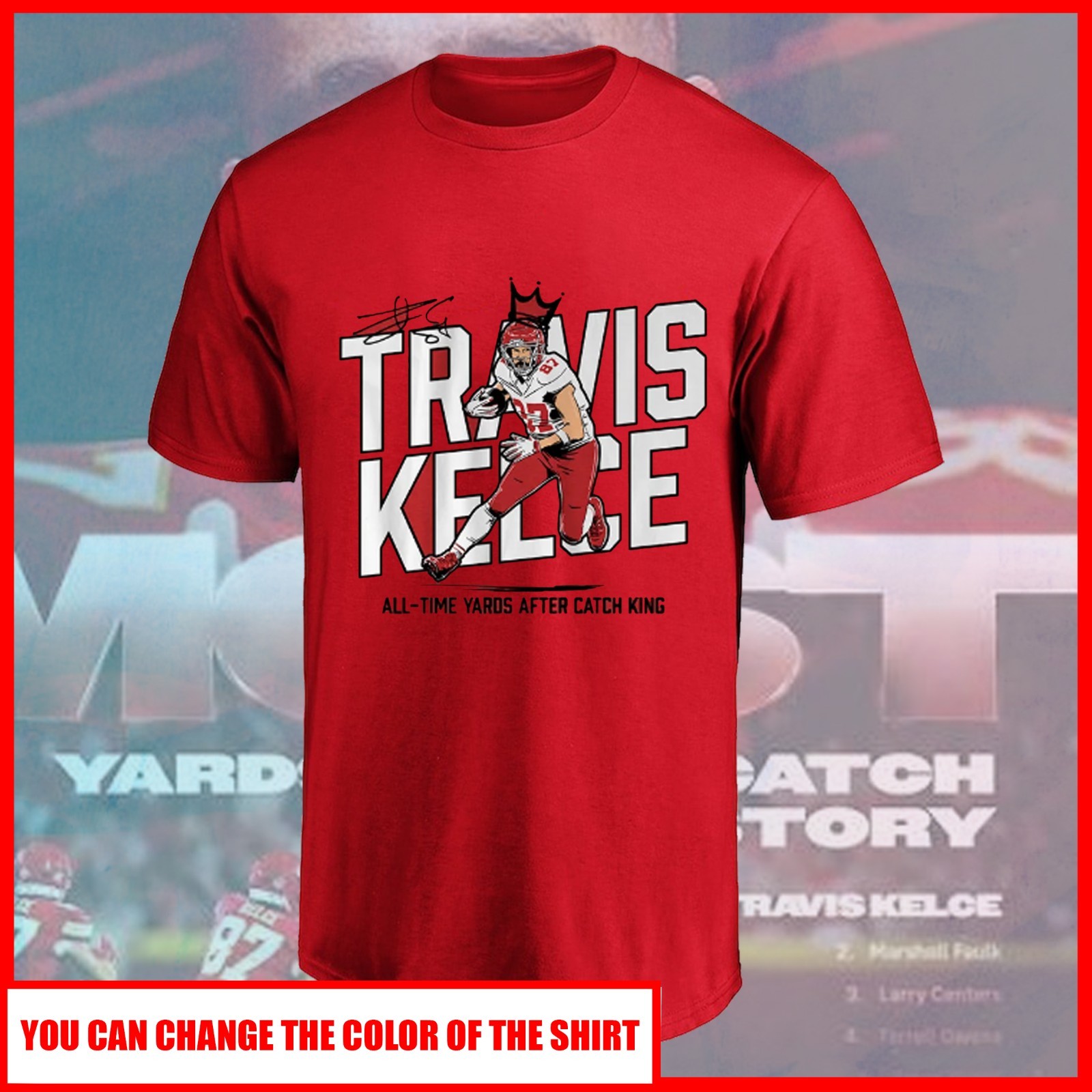 💥HOT ITEM Travis Kelce: YAC King, Chiefs fan tee All Size Fast Shipping