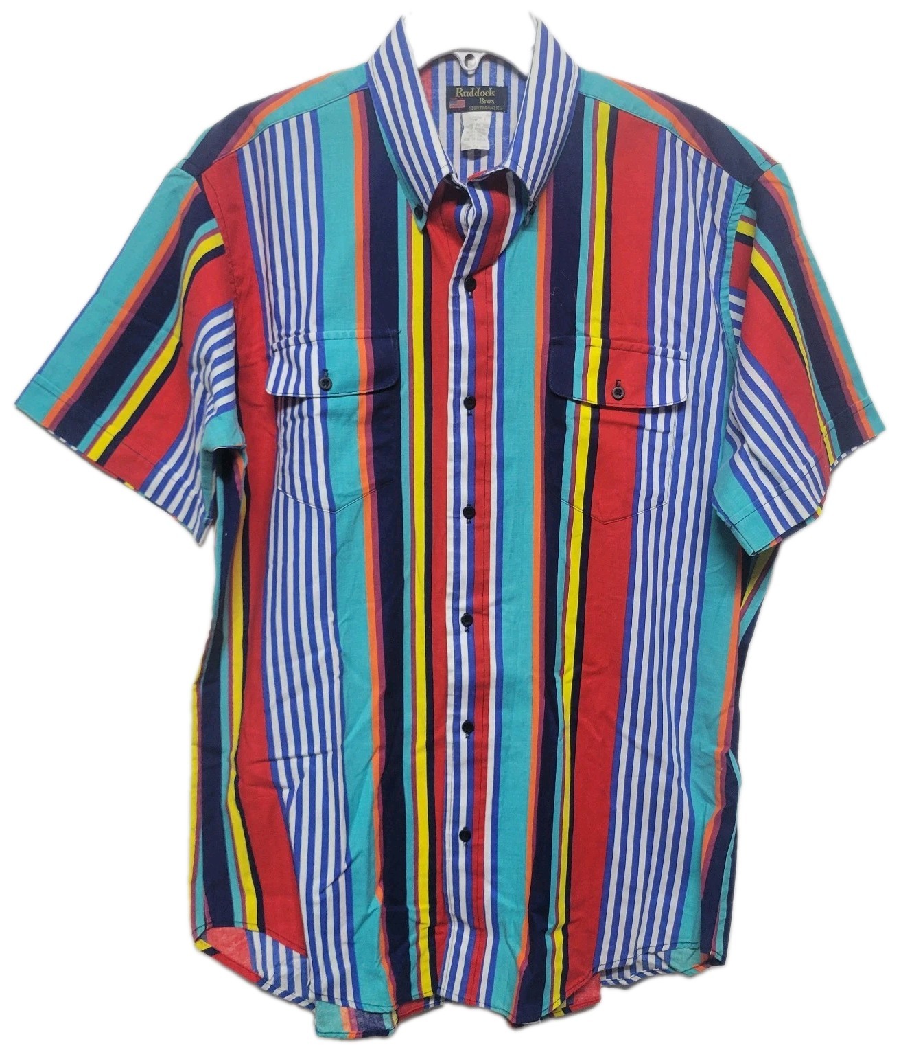 VTG Ruddock Bros Mens L Brushpopper Style Striped Western Shirt Made In USA