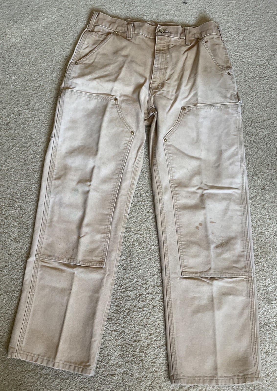 Carhartt B01 BRN Dungaree Fit Brown Double Knee Pants-Size 31 X 30