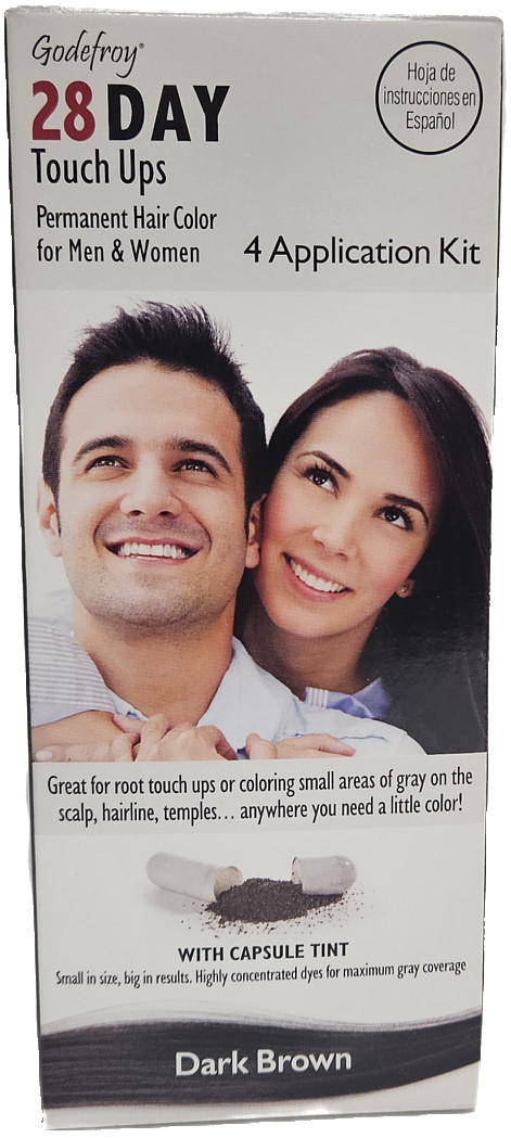 Godefroy 28 Day Touch Ups, Dark Brown, 4 Application Kit