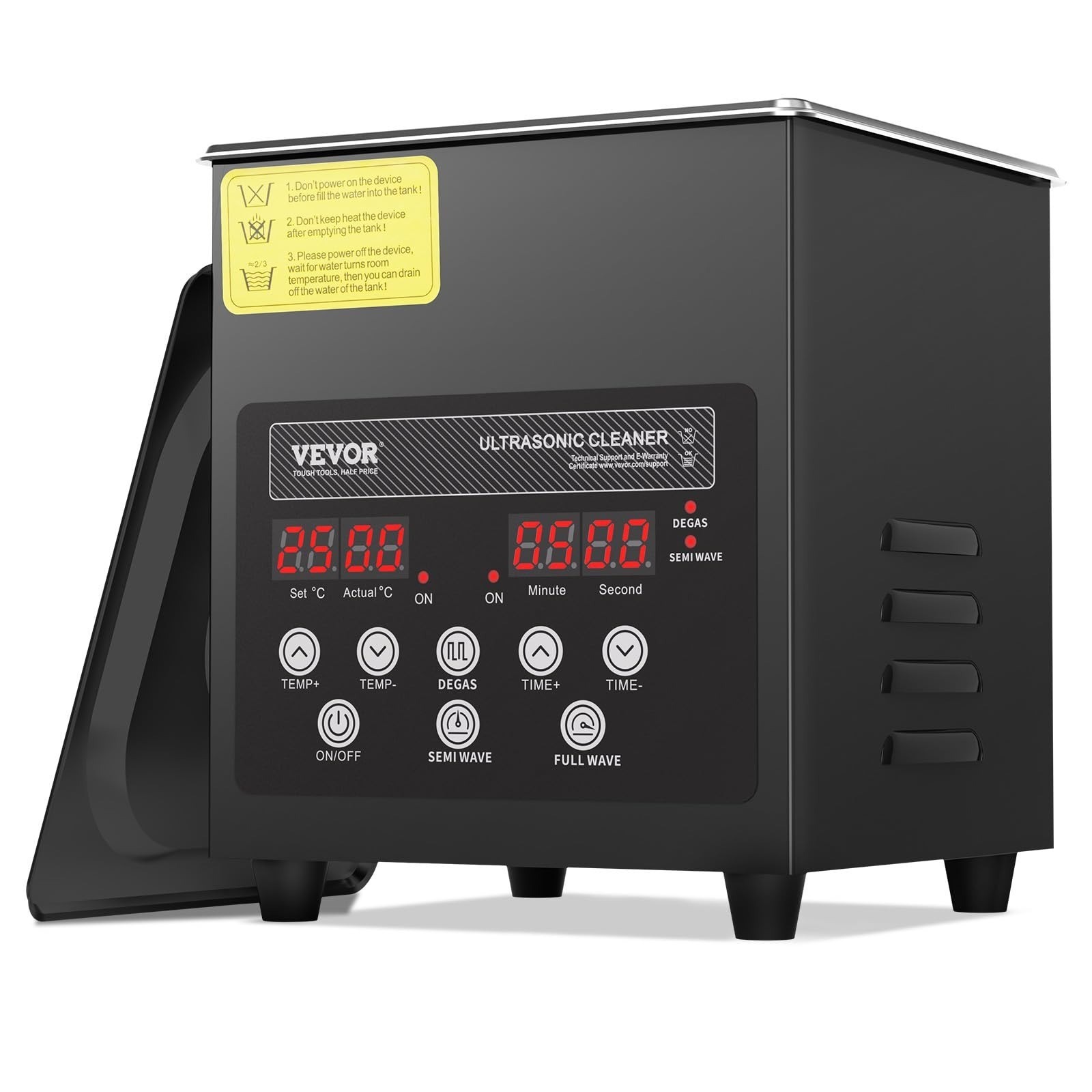 VEVOR 2L Ultrasonic Cleaner 60W Digital Sonic Machine Heater Timer 40kHz