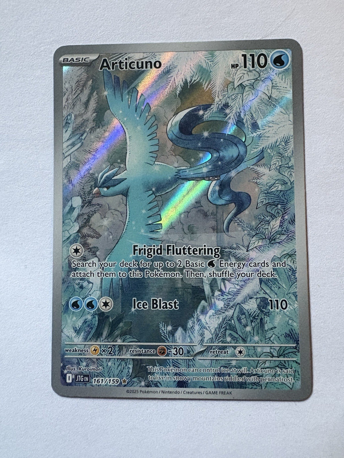 Articuno 161/159 Pokemon Sv09 Journey Together Full Art IR Holo English Articuno 161/159 Pokemon Sv09 Journey Together Full Art IR Holo English