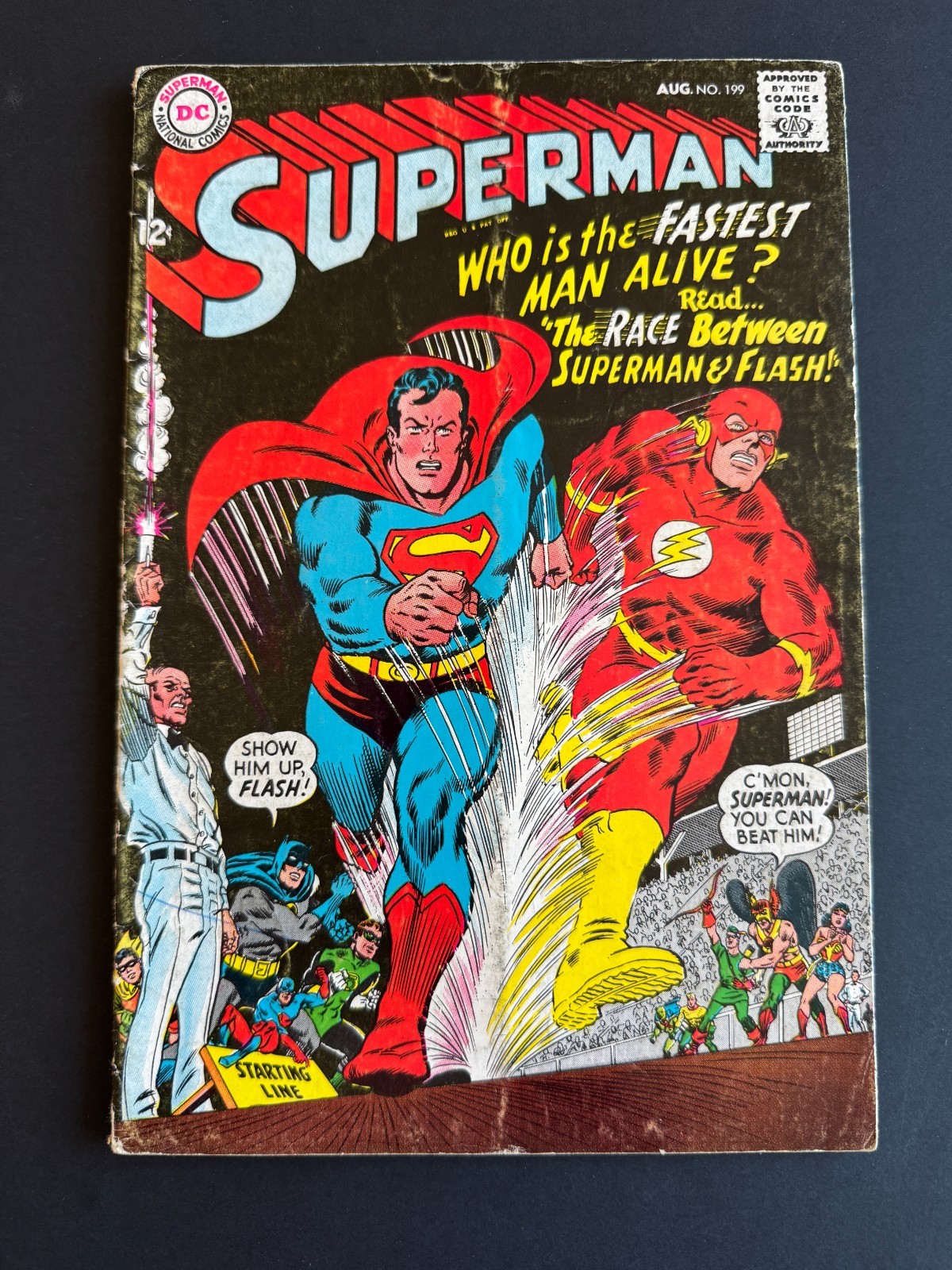 Superman #199 - 1st Superman vs. Flash Race (DC, 1967) VG