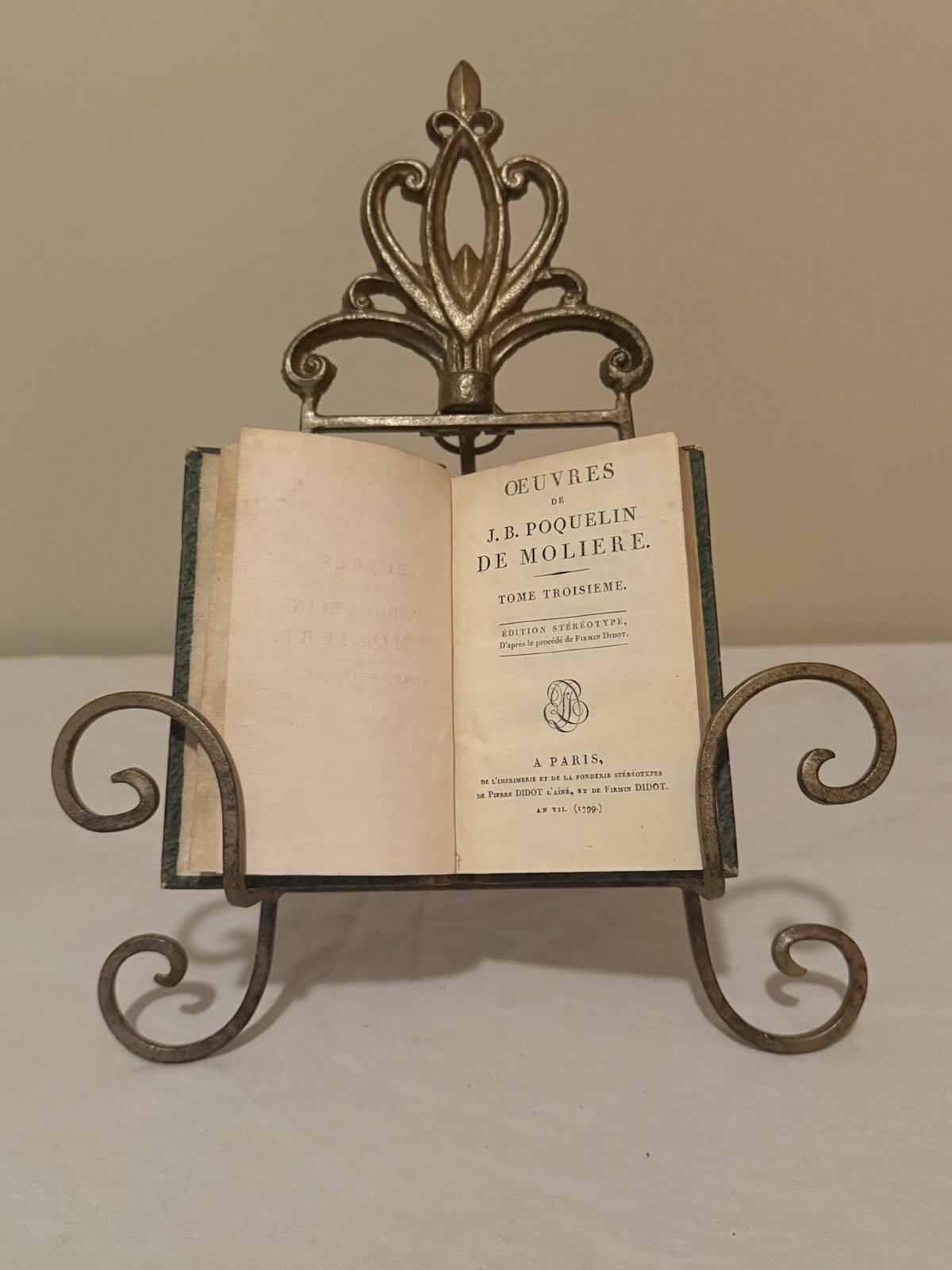 RARE 1799 Molière Tome 3 - DIDOT PRINTING 