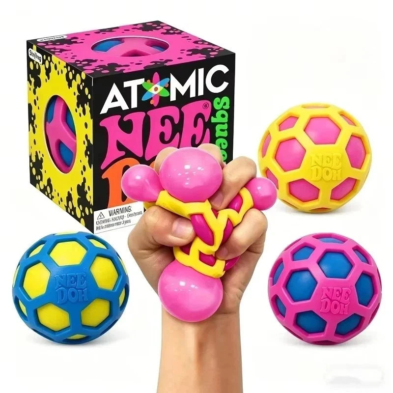 NeeDoh Atomic Squishy Stress Relief Ball Fidget Toy Sensory Pink Box Gift NeeDoh Atomic Squishy Stress Relief Ball Fidget Toy Sensory Pink Box Gift