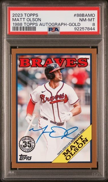 2023 Topps Matt Olson 35th Anniversary 1988 Topps Gold Framed Auto #6/50 2023 Topps Matt Olson 35th Anniversary 1988 Topps Gold Framed Auto #6/50