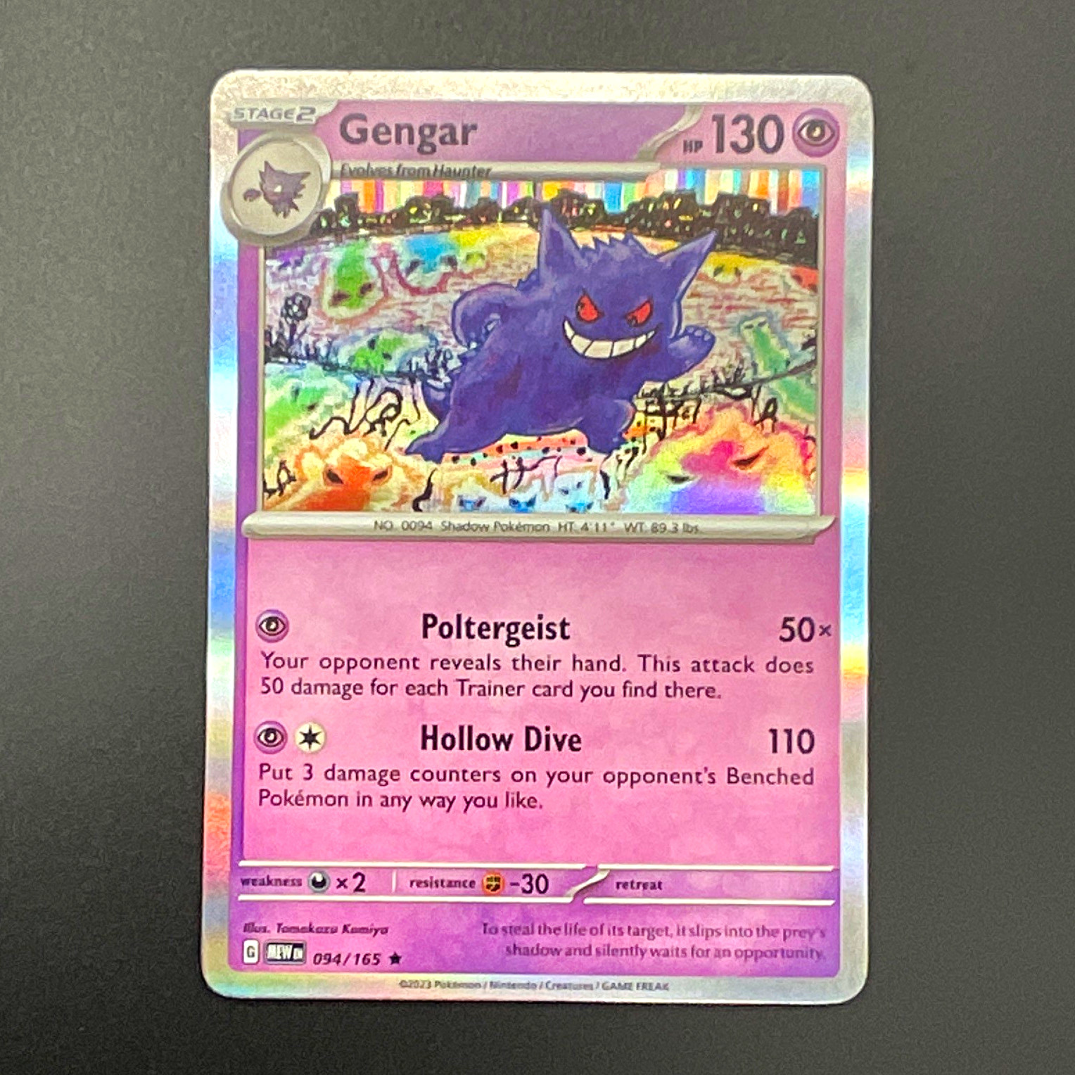 Pokemon TCG SV 151 Gengar Holo Rare 094/165 English 130HP