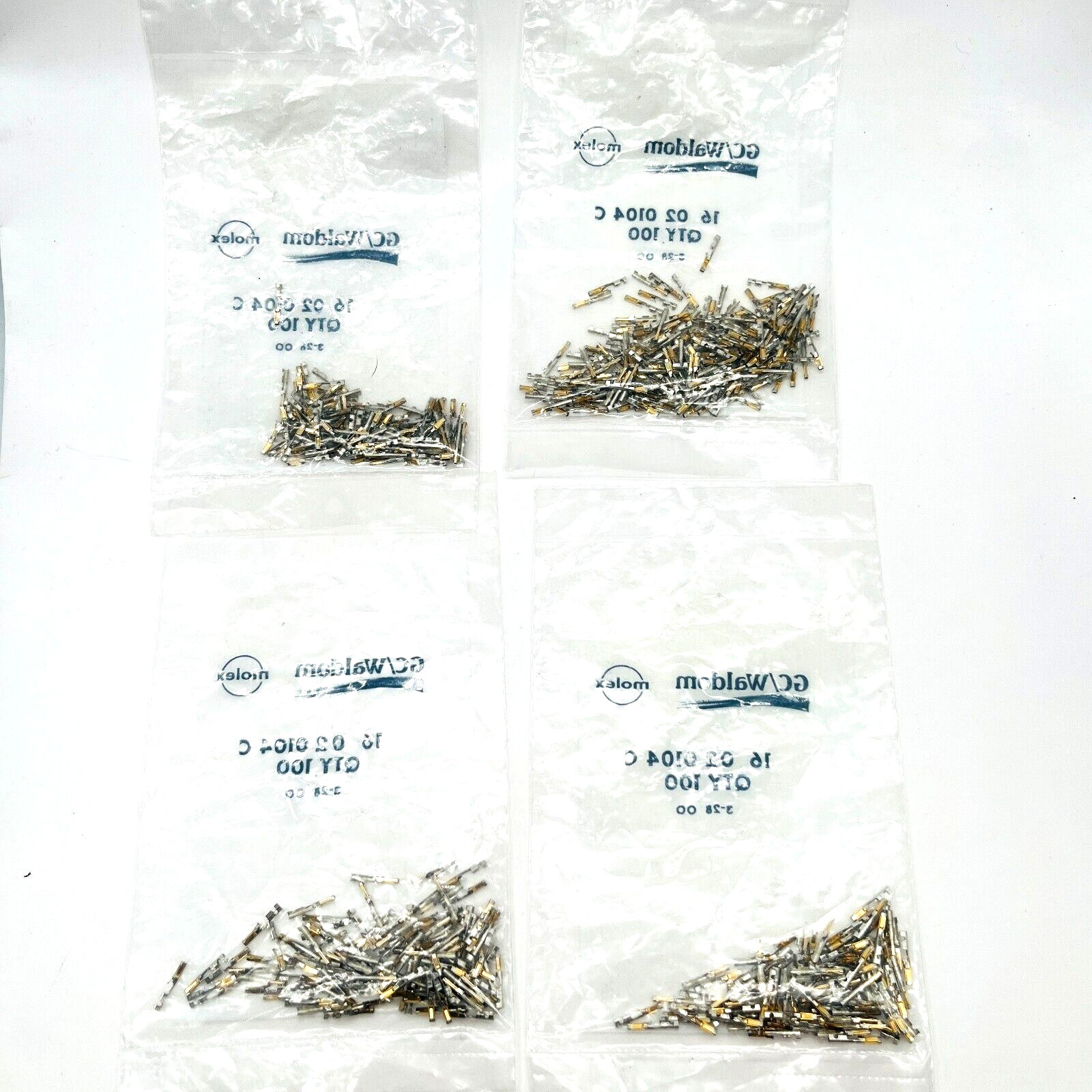 4 x 100 Pcs GC Waldom Molex 16 02 0104 C Headers Wire Housings Female Crimp Term 4 x 100 Pcs GC Waldom Molex 16 02 0104 C Headers Wire Housings Female Crimp Term