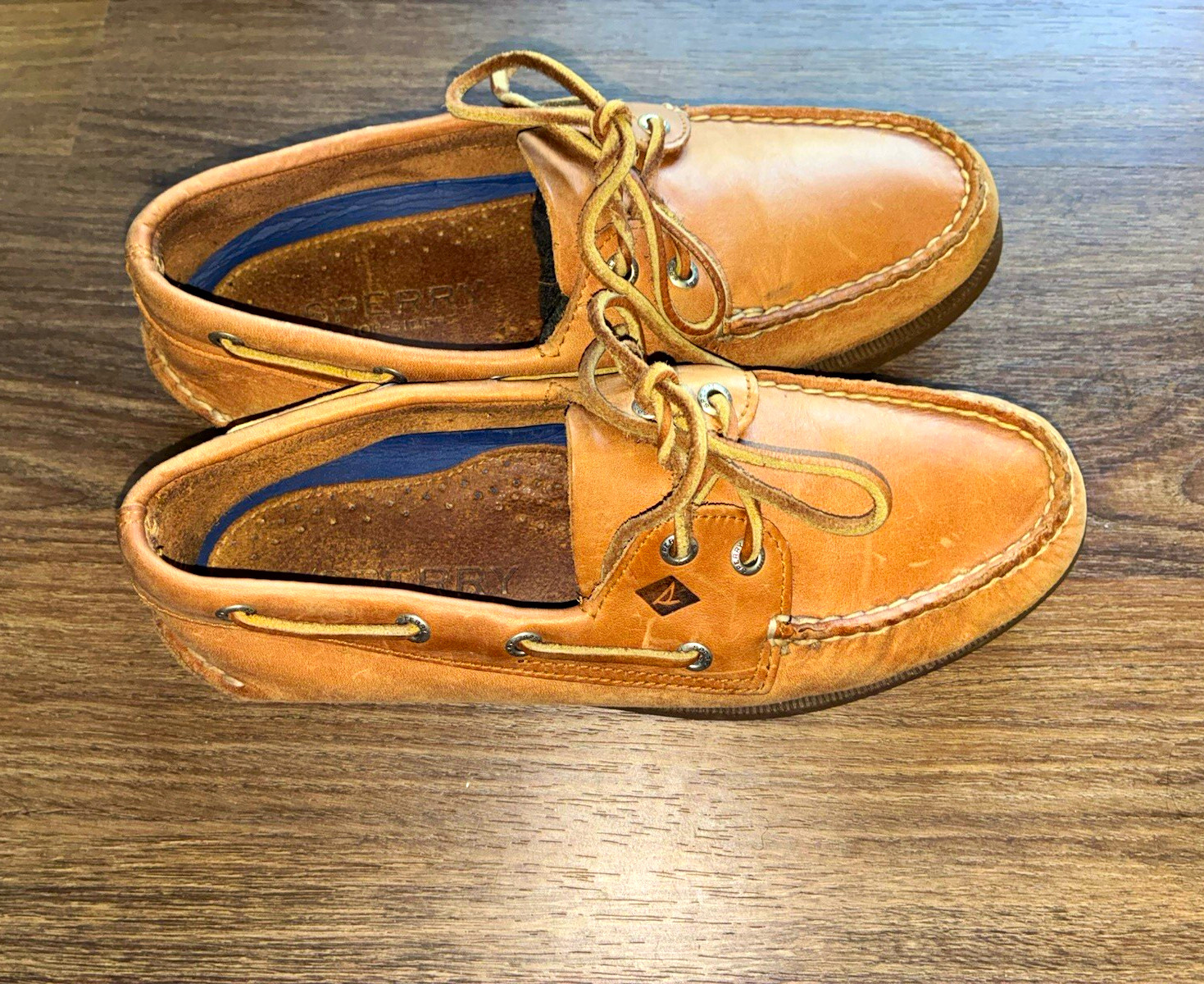 Sperry Men’s Brown Leather Boat Shoes Lace Up Nautical Casual US 8 M