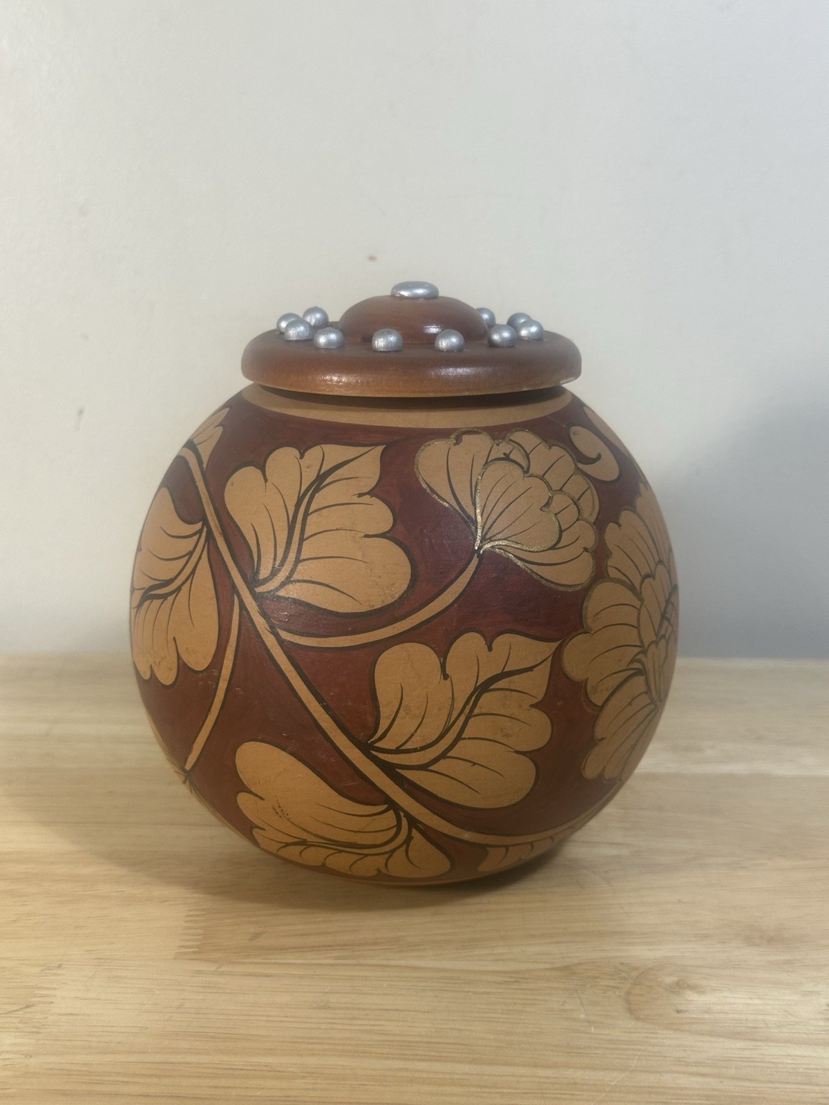 Vintage Hand-Painted Ceramic Vessel With Lid *Rare* Vintage Hand-Painted Ceramic Vessel With Lid *Rare*