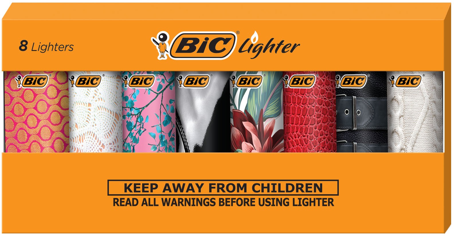 BIC Mini Lighter, Assorted Fashion Designs, Set of 8 Pocket Lighters BIC Mini Lighter, Assorted Fashion Designs, Set of 8 Pocket Lighters