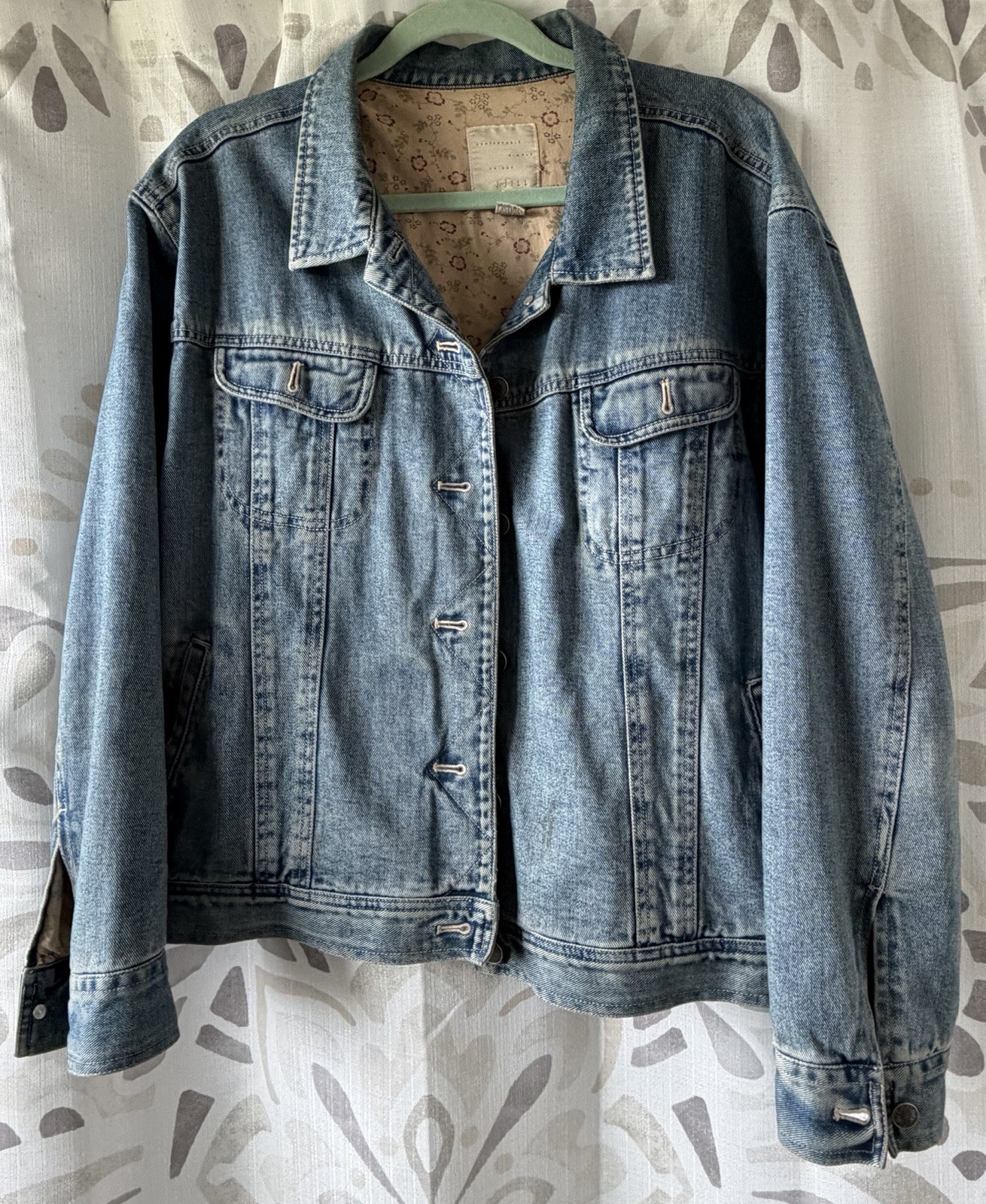 J. Jill Denim Jacket XL Blue Detailed liner Button Front J. Jill Denim Jacket XL Blue Detailed liner Button Front