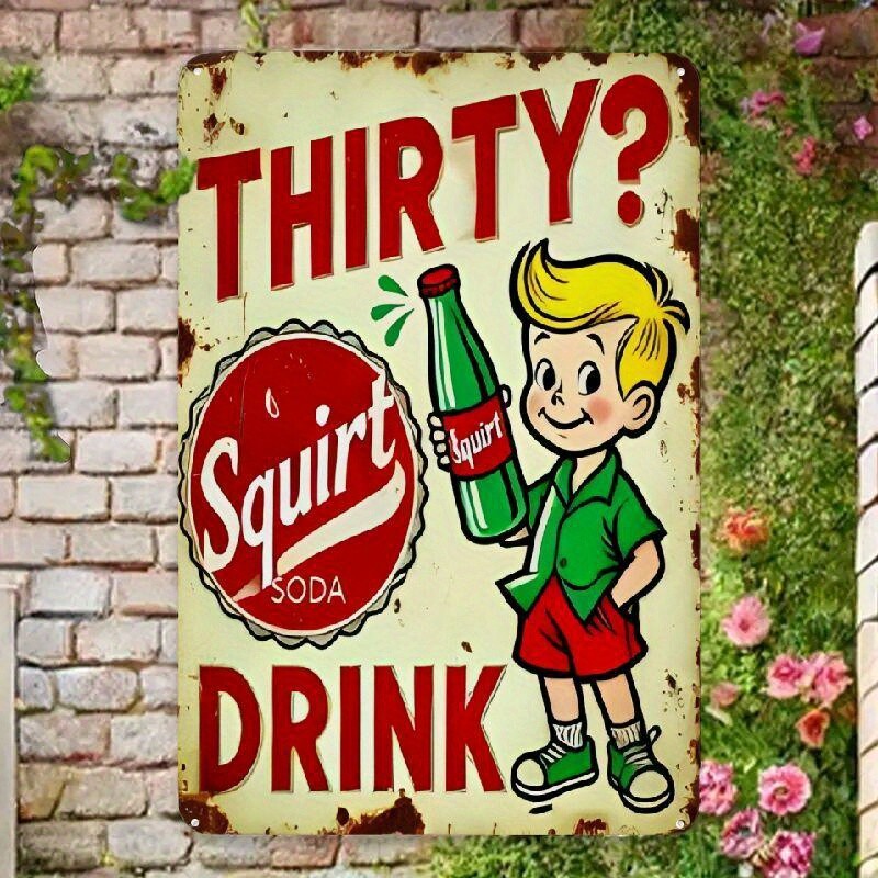 1pc Vintage-Inspired Squirt Soda Pop Tin Metal Signs 8x12 Inches - Retro America 1pc Vintage-Inspired Squirt Soda Pop Tin Metal Signs 8x12 Inches - Retro America