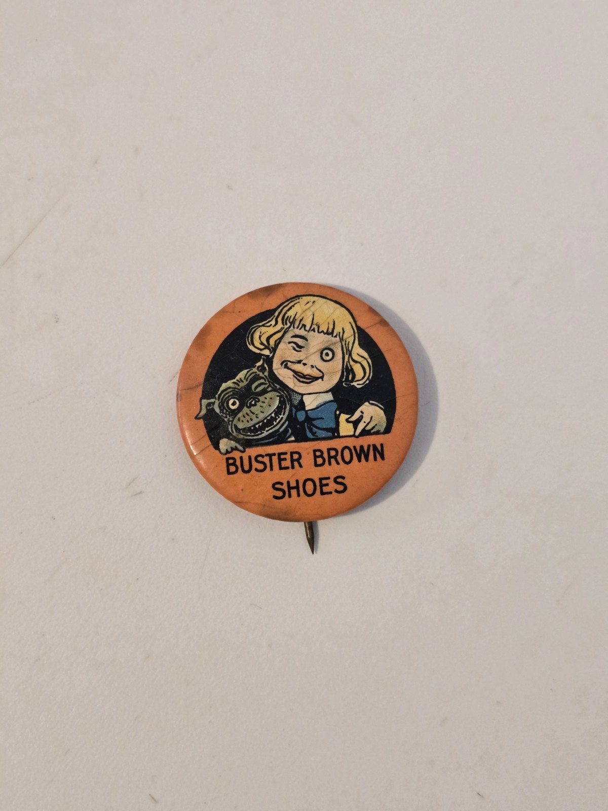 Antique Buster Brown Shoes Pinback Button Advertising
