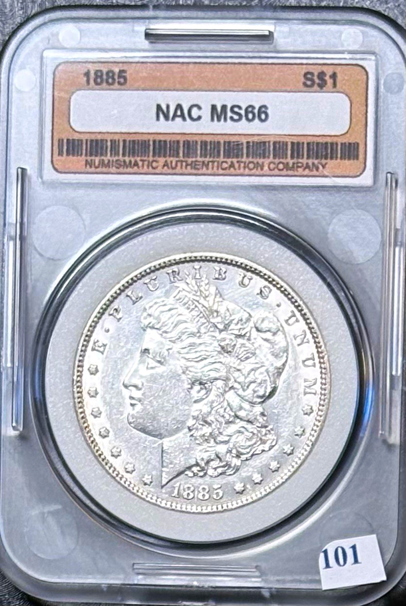 Morgan Silver Dollar 1885-P $1 Business Strike NAC MS66 LOOKS LIKE PL KM#110 0.9 Morgan Silver Dollar 1885-P $1 Business Strike NAC MS66 LOOKS LIKE PL KM#110 0.9