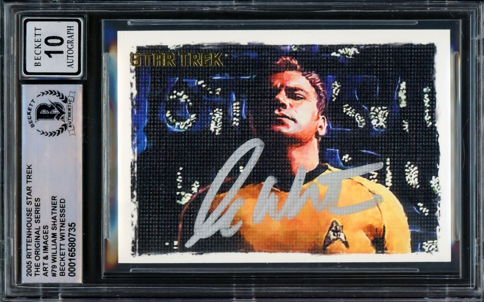 William Shatner Signed 2005 Rittenhouse Star Trek #79 Trading Card BAS Auto 10