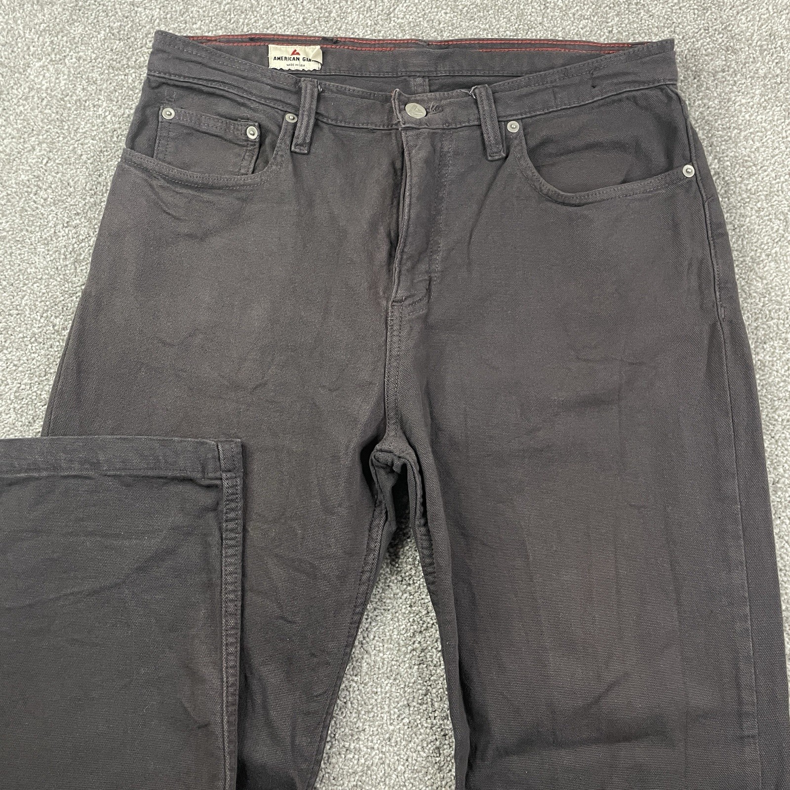 American Giant Roughneck Stretch Canvas Pants Mens 32x30 Straight Grey USA Work American Giant Roughneck Stretch Canvas Pants Mens 32x30 Straight Grey USA Work