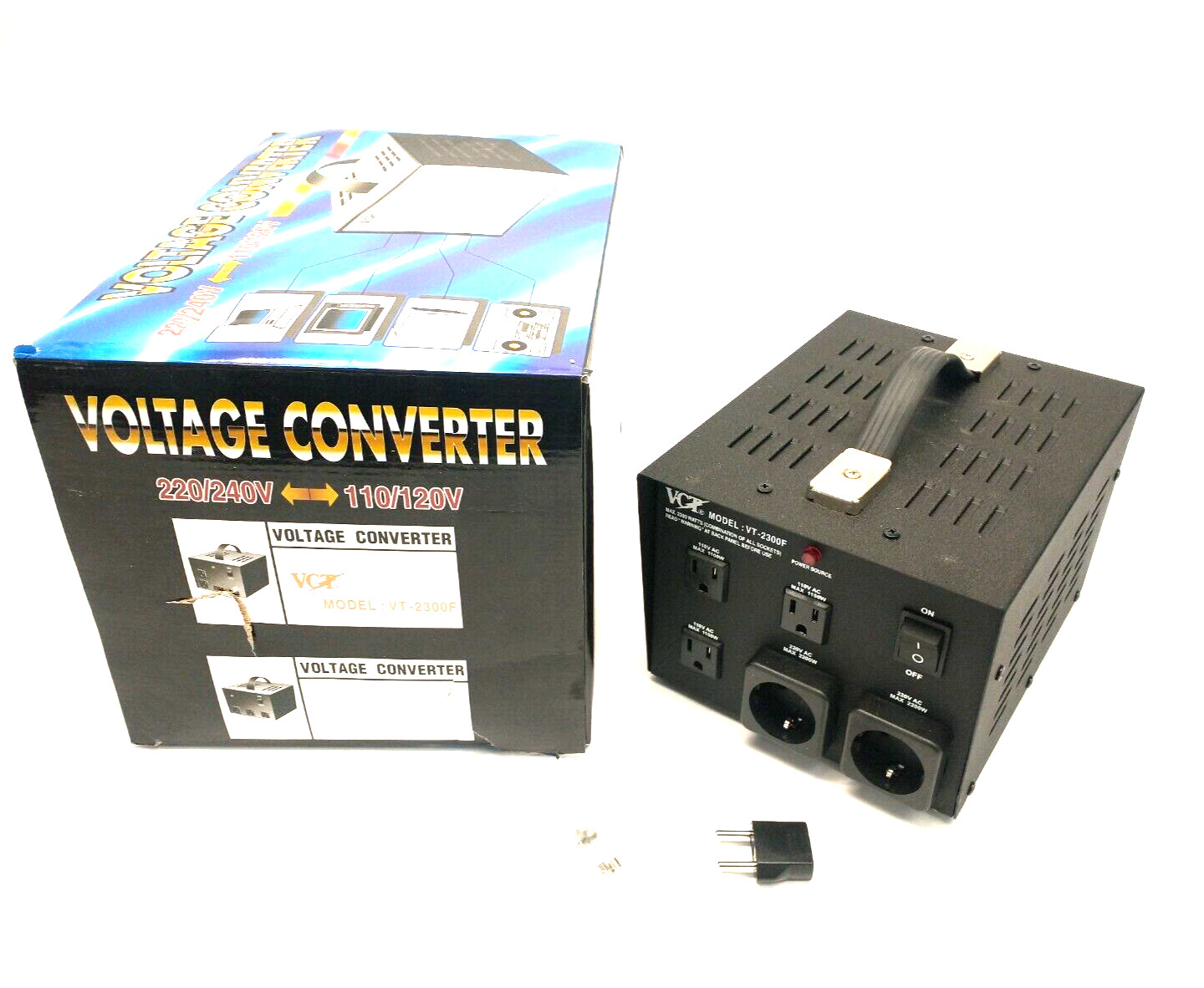 VCT VT-2300F Voltage Converter, Up/Down Transformer, 220/240V 110/120V 2300W