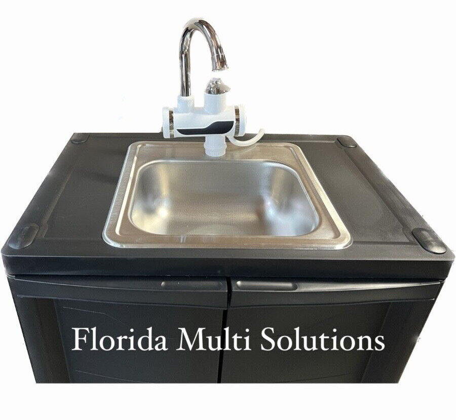 Portable Self Contained Sink W/ Tankless Faucet INSTANT HOT WATER  110V