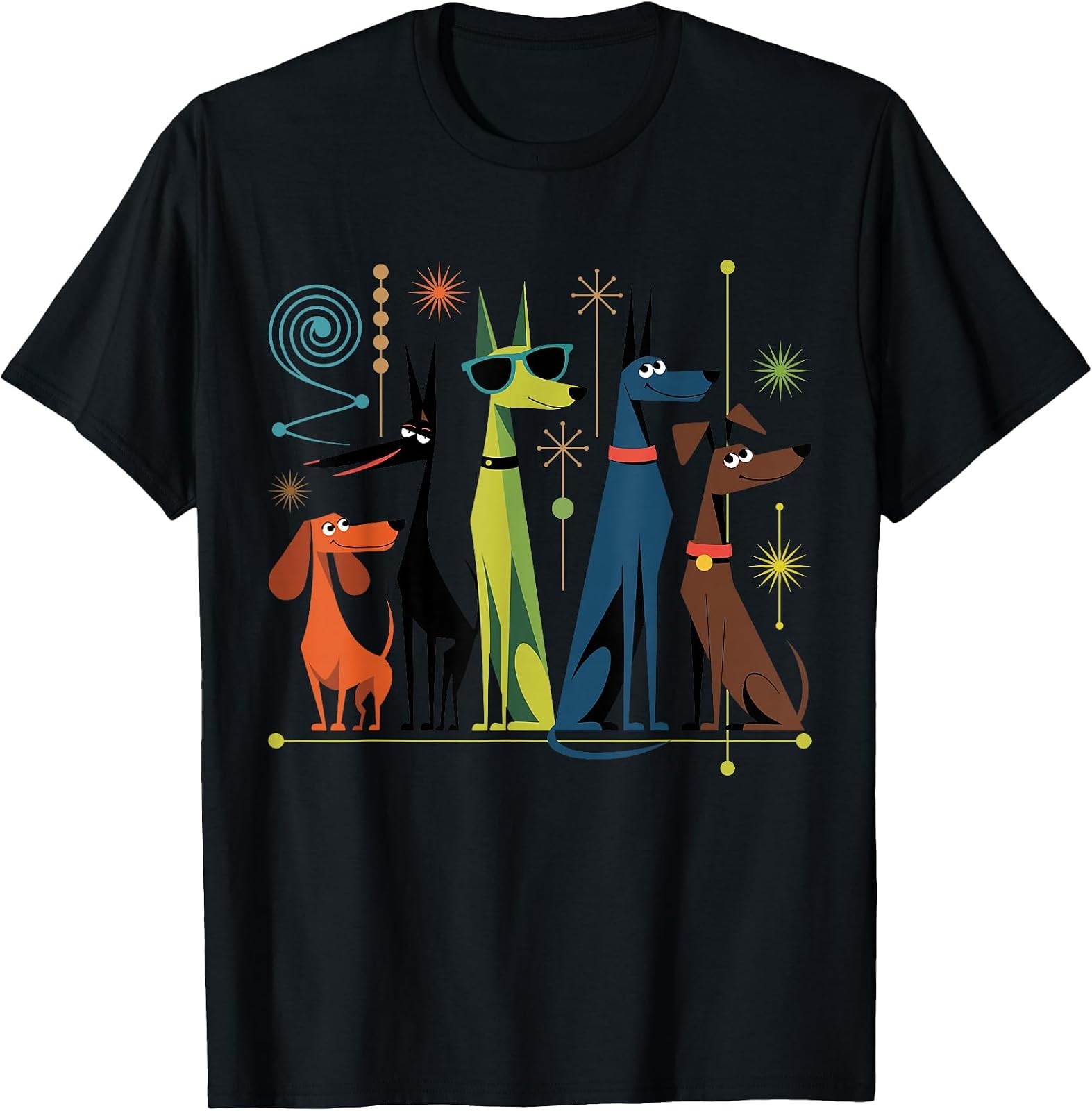 Vintage Mid-Century Dog Design T-Shirt from the '50s & '60s