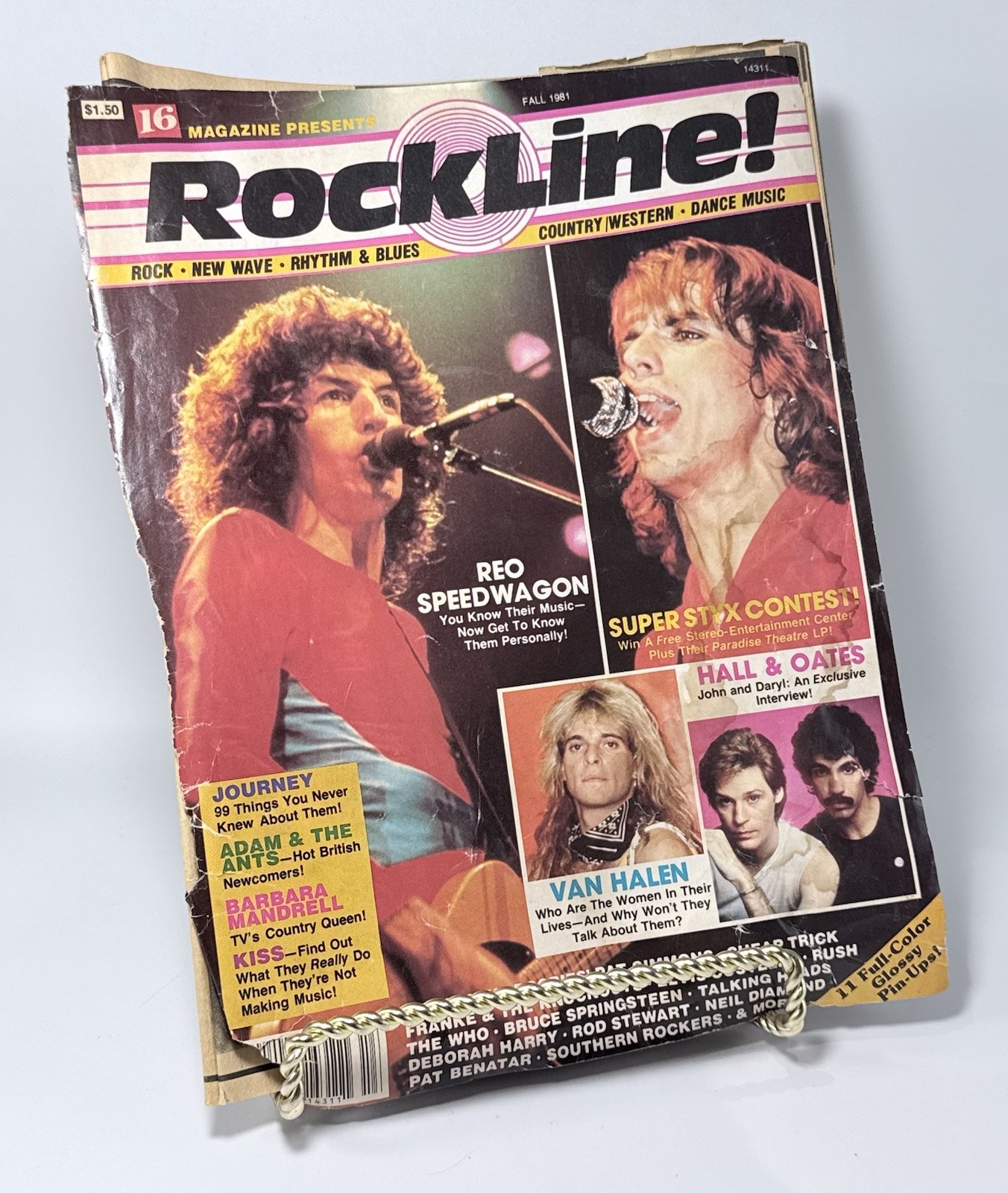 RockLine Magazine Fall 1981 REO Speedwagon Van Halen Hall Oates Kiss AC/DC