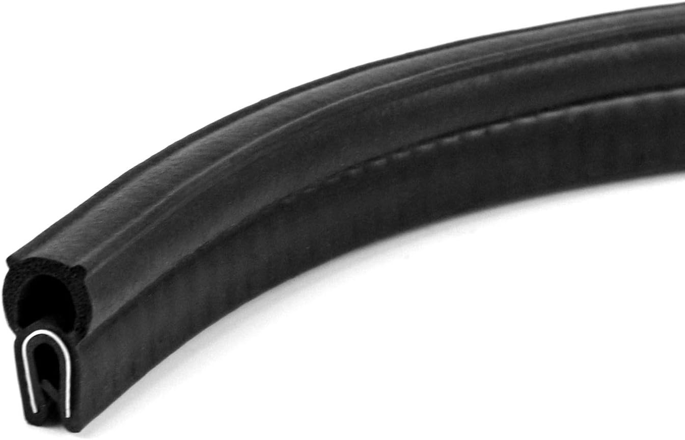 20 Feet EPDM Rubber Trim Seal with Top Bulb, Fits Edge 1/16