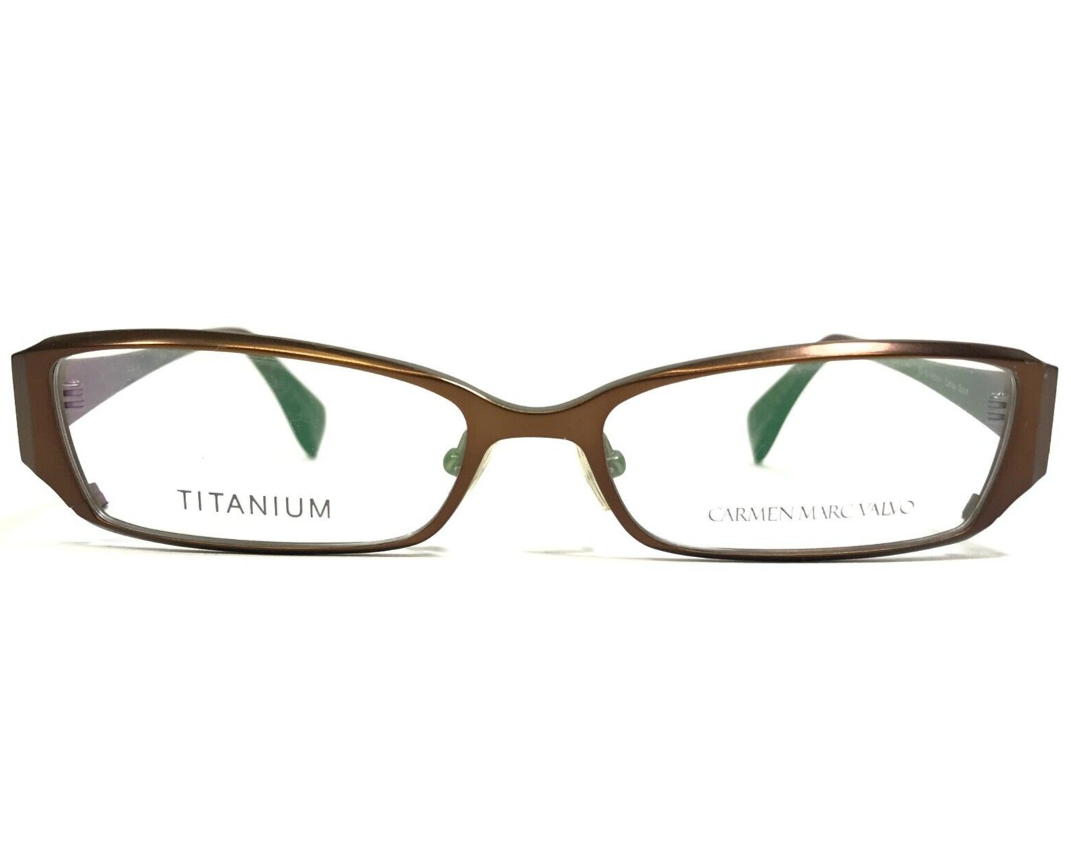 Carmen Marc Valvo Eyeglasses Frames Etta Cathay Spice Brown Gold 53-16-145 Carmen Marc Valvo Eyeglasses Frames Etta Cathay Spice Brown Gold 53-16-145