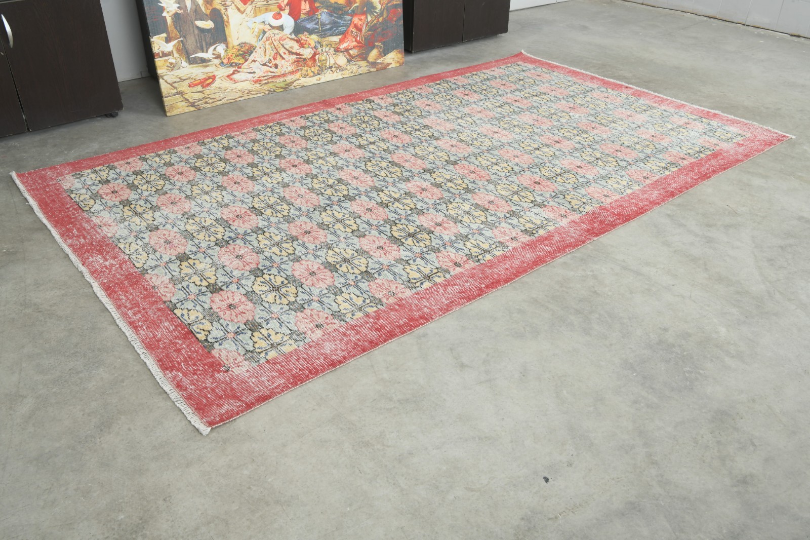 5x9 Turkish Wool Area Rug Hand-Knotted Large Vintage Oushak Carpet Rugs,668