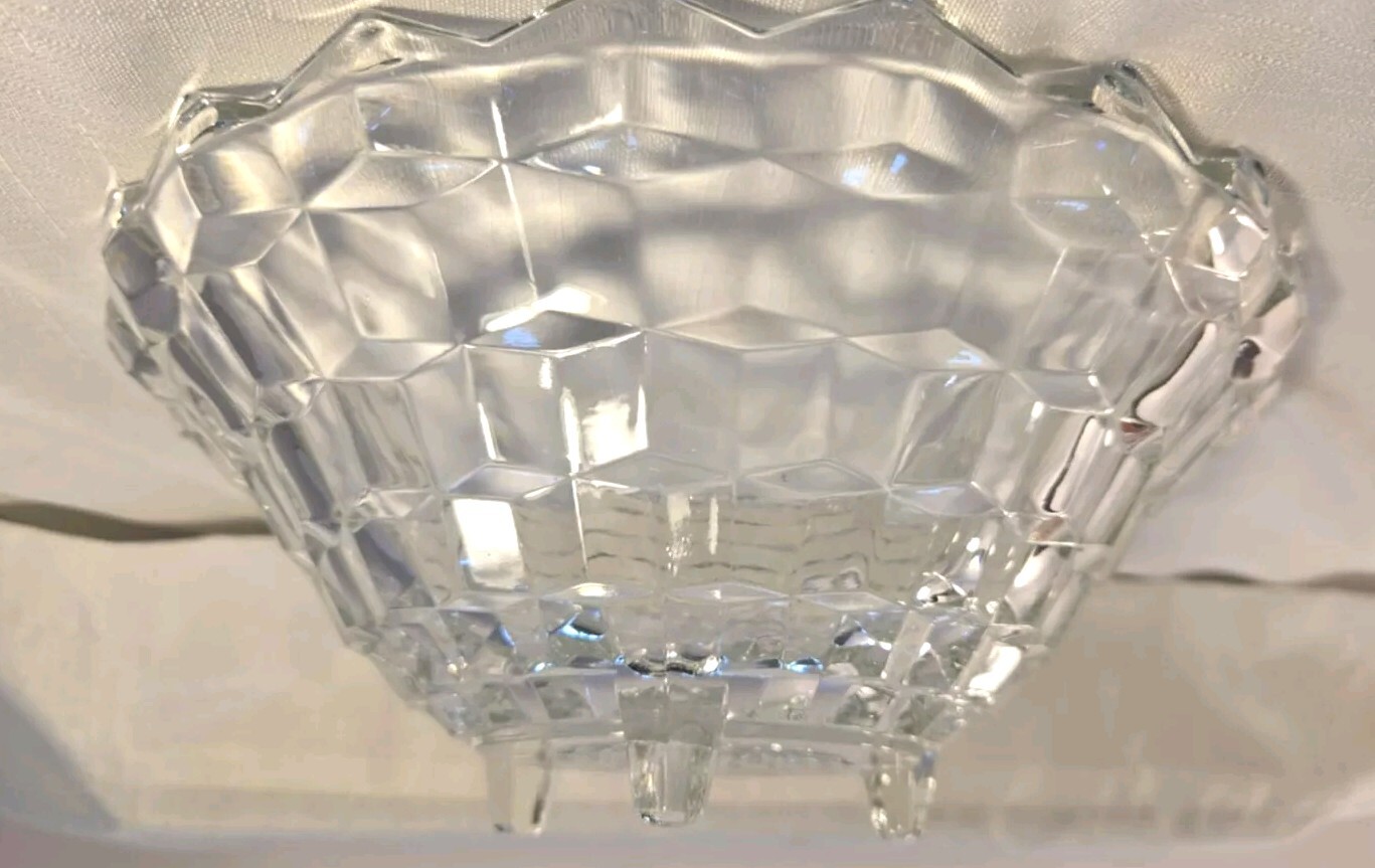 Whitehall Pattern 10in Indiana Glass 3-toed Fruit Bowl Vintage1930\'s/1940\'s 