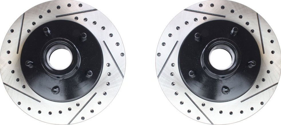 1995-1998 Chevrolet Silverado Front Rotor Set,  Cross Drilled & Slotted