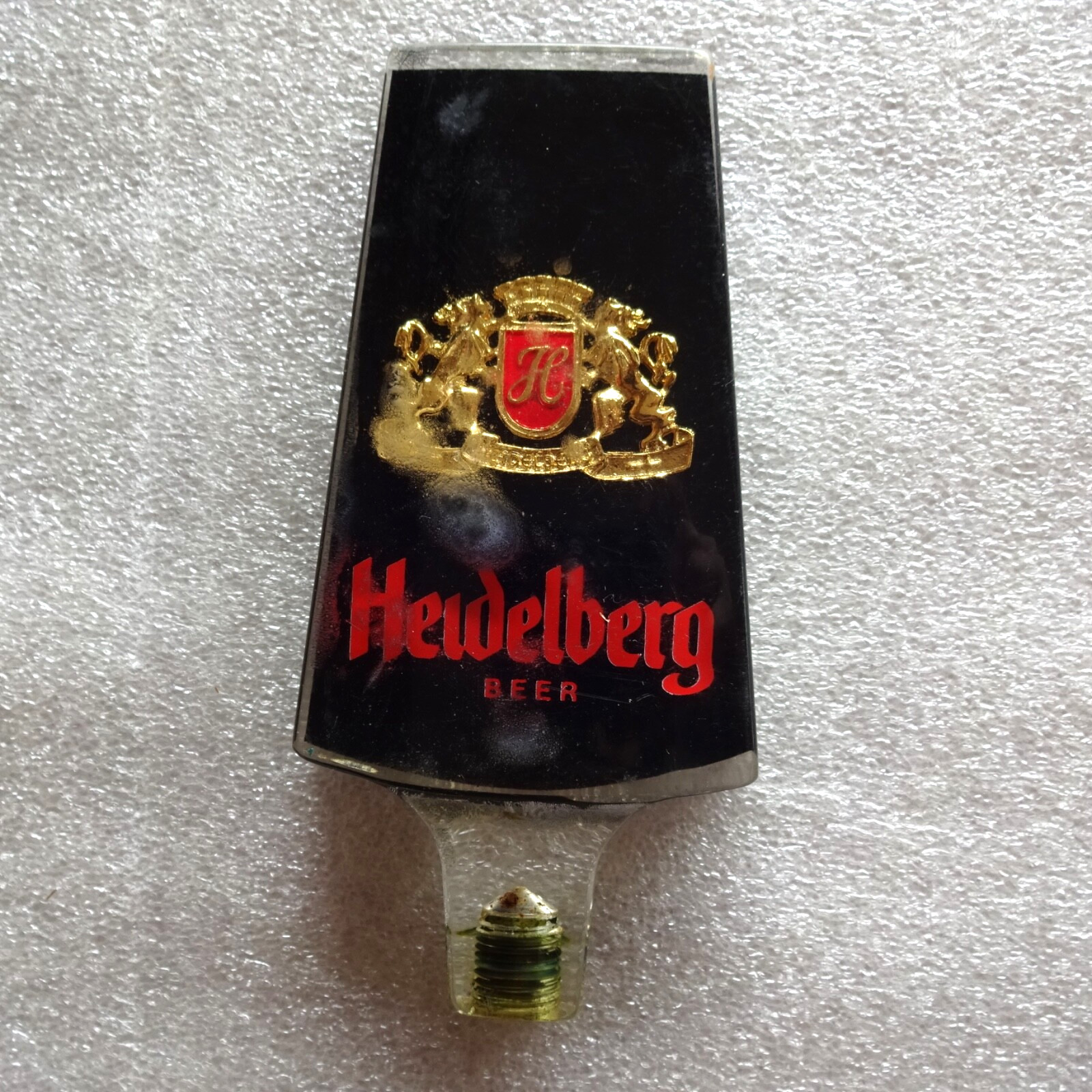 Vintage HEIDELBERG BEER Red Black Gold Acrylic Beer Tap Handle Vintage HEIDELBERG BEER Red Black Gold Acrylic Beer Tap Handle
