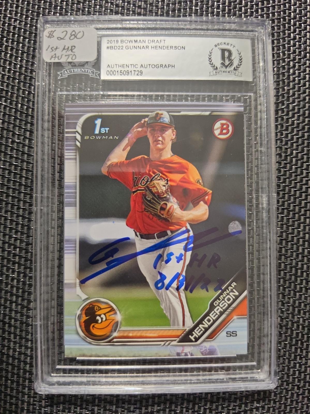 2019 Bowman Draft Chrome Draft Auto Gunnar Henderson Signed\ 2019 Bowman Draft Chrome Draft Auto Gunnar Henderson Signed\