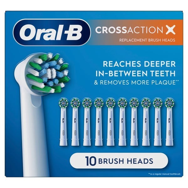 Oral-B Cross Action X - Replacement Brush Heads- 10 Count - Sealed Oral-B Cross Action X - Replacement Brush Heads- 10 Count - Sealed